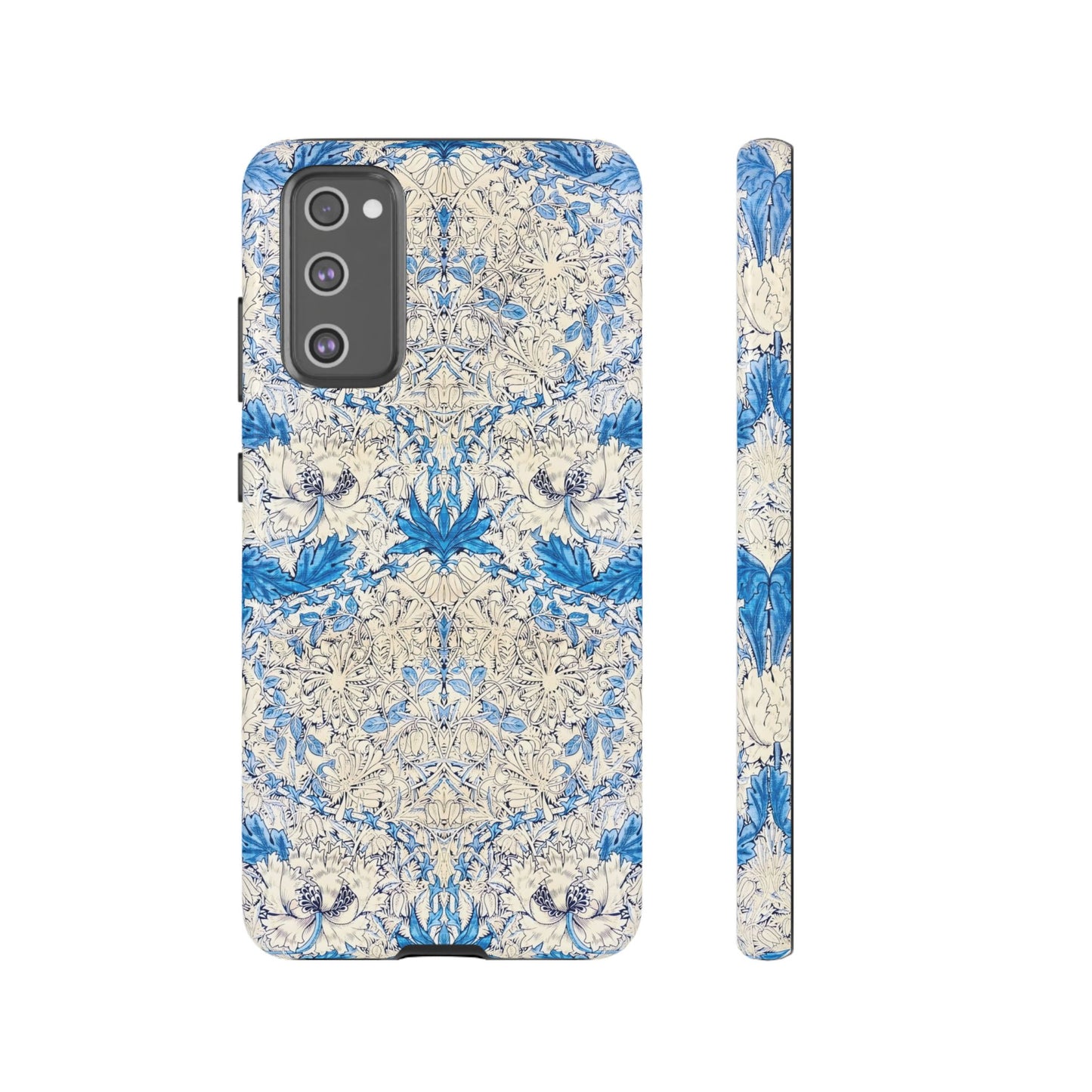 Elegant Floral Phone Case, Tough iPhone Cover, Stylish Mobile Protector, Blue Patterned Case, Unique Gift for Her