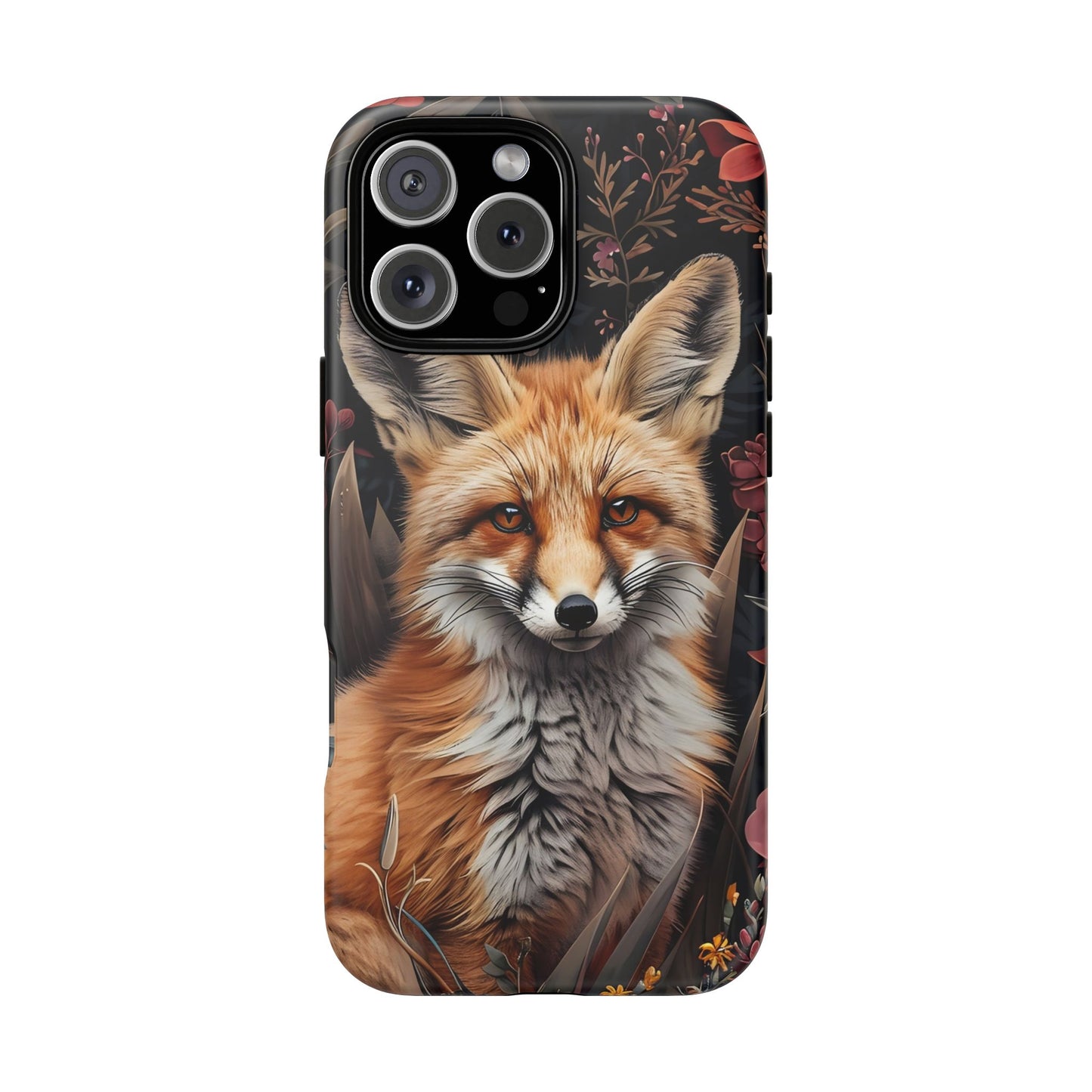 Fox Floral Phone Case, Tough Cases for Animal Lovers, Nature Themed Gift, Cute Phone Cover, Wild Fox Protector