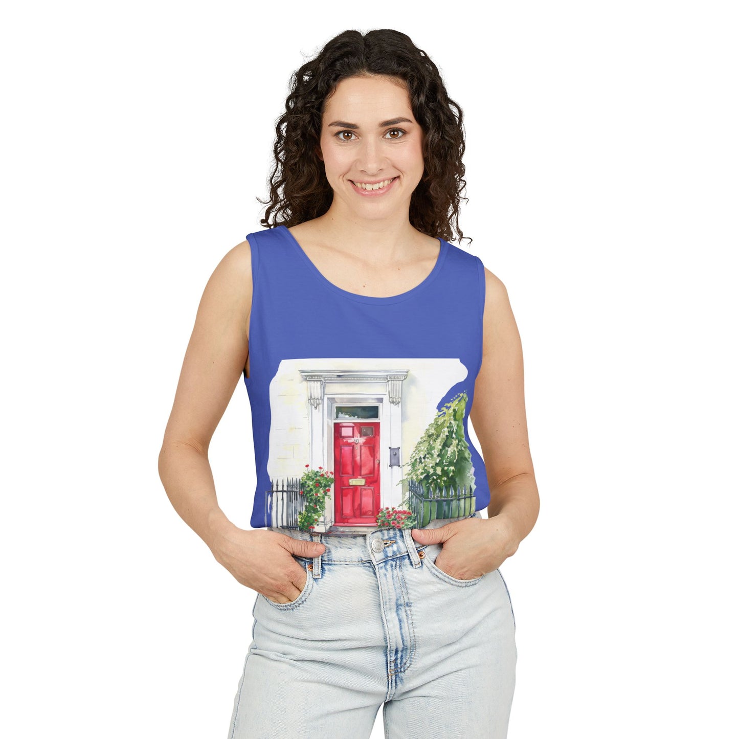 Unisex Garment-Dyed Tank Top - Street London Aesthetics - Urban Charm and Classic City Vibes