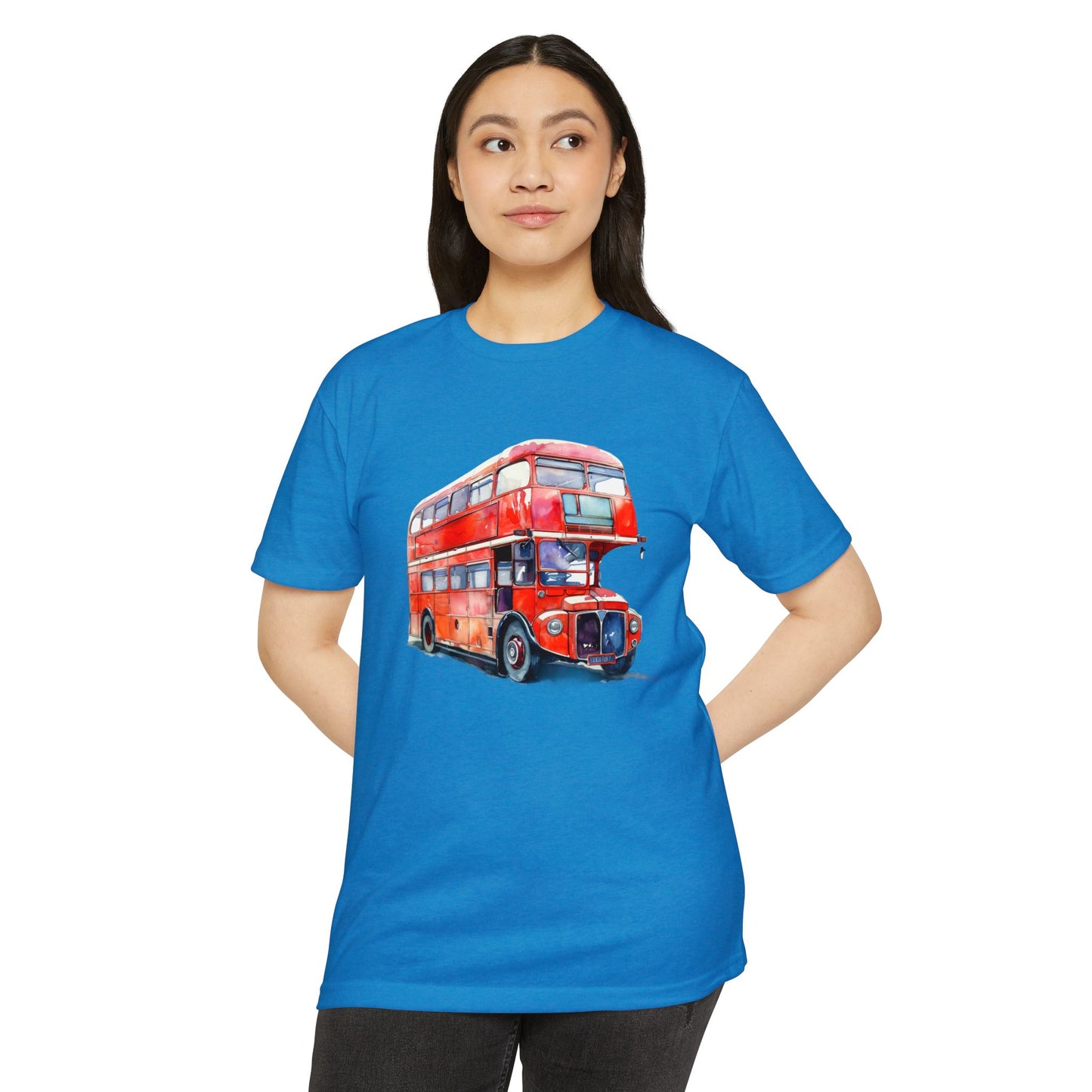 Unisex CVC Jersey T-shirt - Hop On, Hop Off - Exploring London by Bus