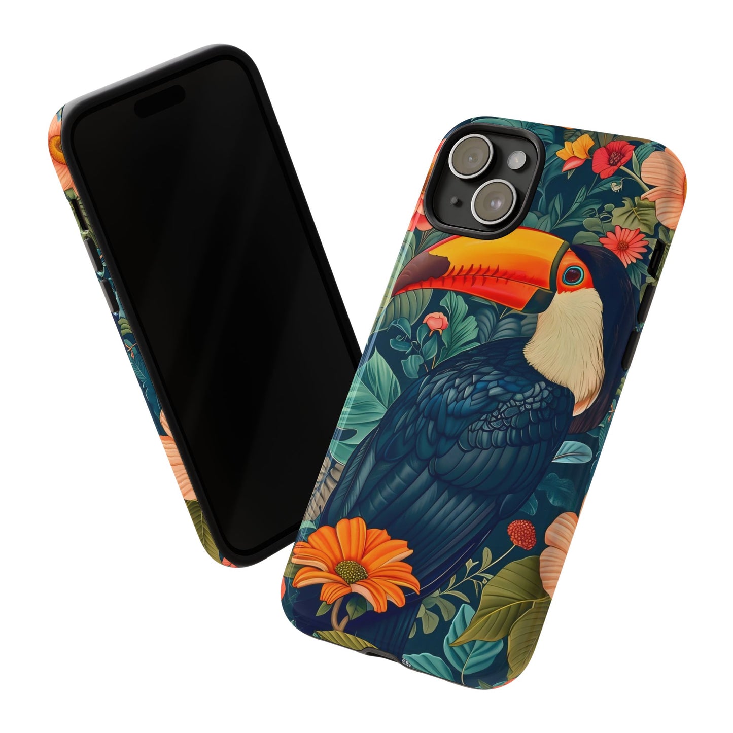 Tropical Toucan Phone Case - Cute Animal Design, Nature Lover Gift, Floral Pattern, Bird Lover Accessory, Summer Vibes