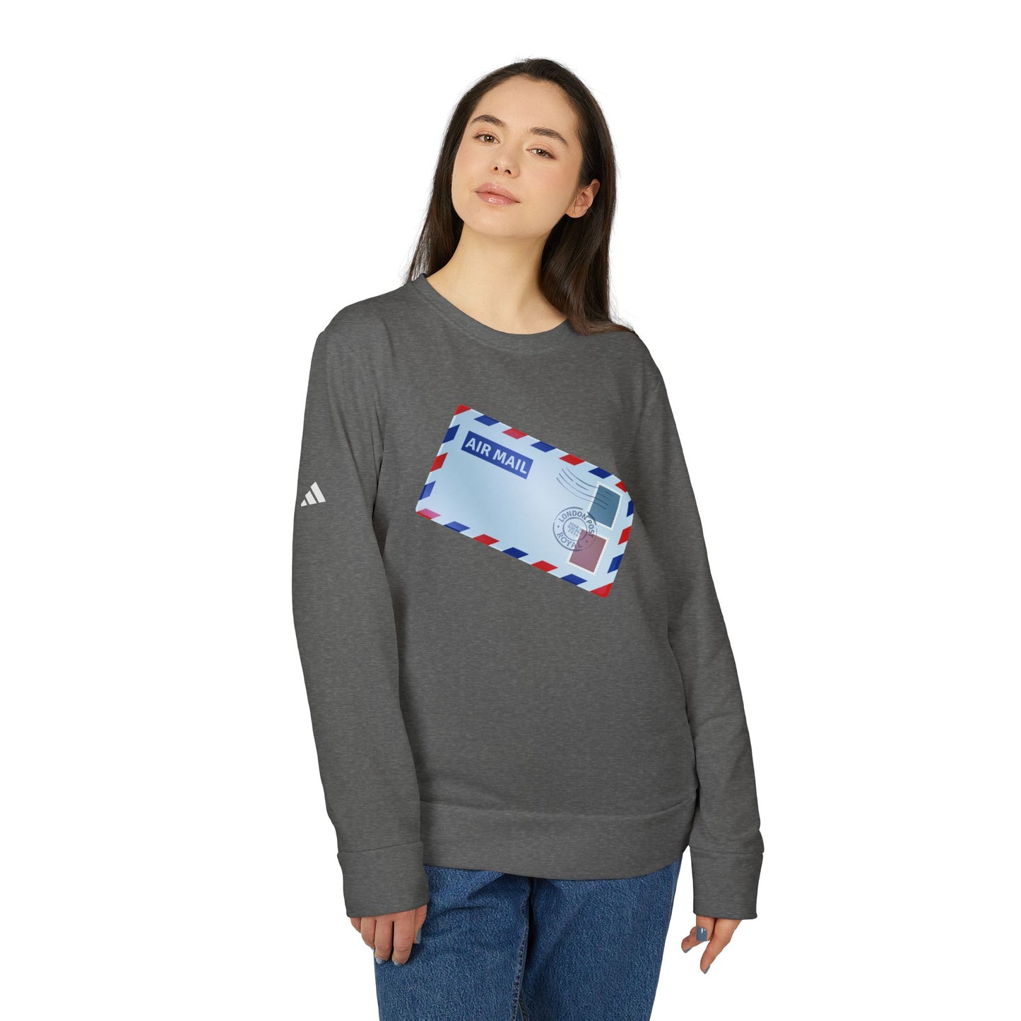 Adidas Unisex Air Mail Fleece Crewneck Sweatshirt - Cozy Postal Style - British Air Mail