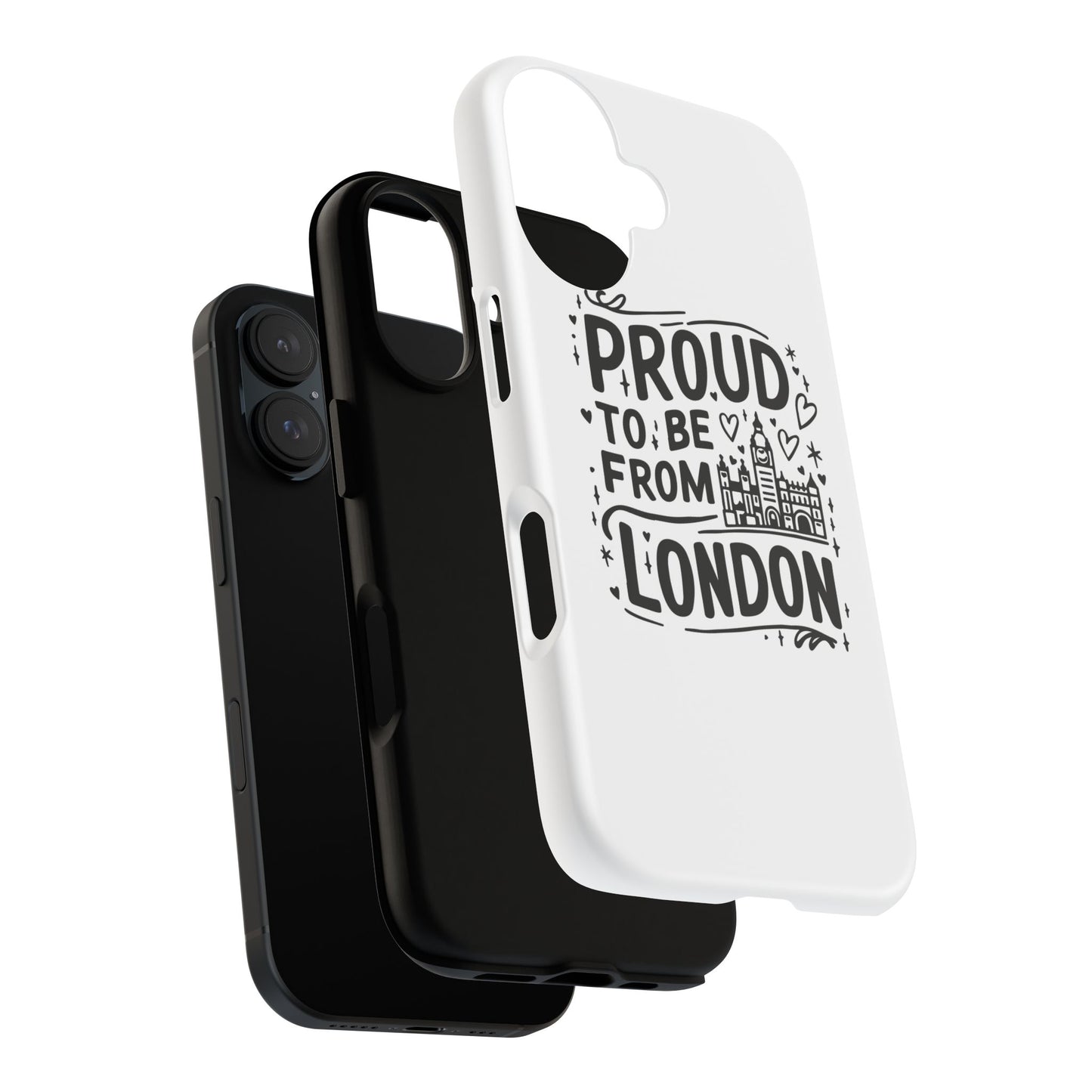 London Pride Phone Case - Proud to Be From London, UK Travel Gift, Black and White Design, Unique Phone Accessory, London Souvenir