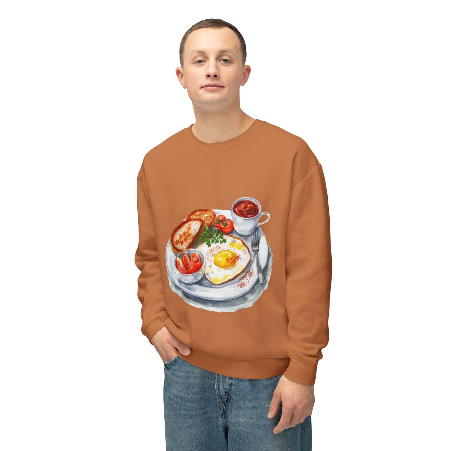 Unisex Lightweight Crewneck Sweatshirt - British Food - Traditional Dishes and Culinary Delights