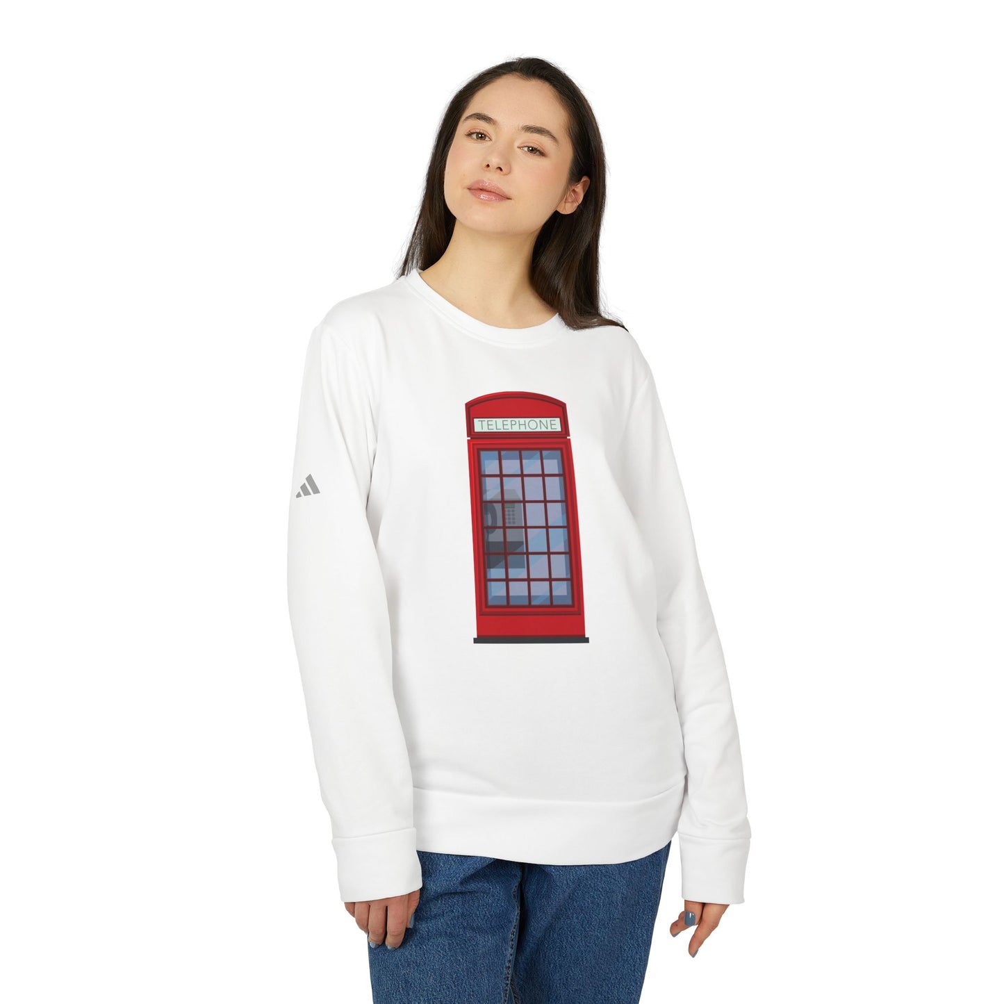 Adidas Unisex Crewneck Sweatshirt - Telephone Booth Design - Cozy & Stylish