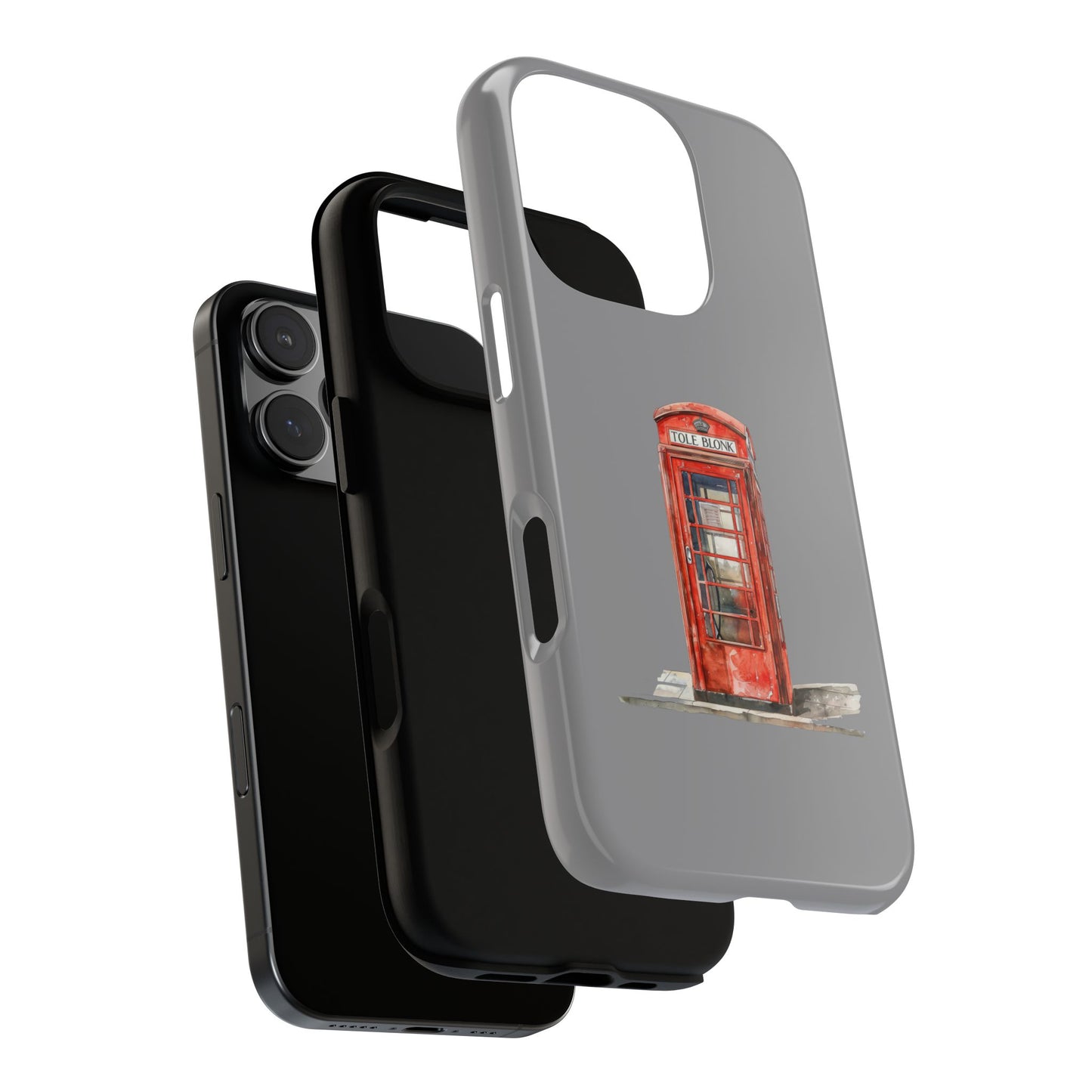 Red Phone Booth Phone Case, Vintage Style Case, Tough Cases for Gifts, Quirky Phone Accessories, Travel Lover's Gift