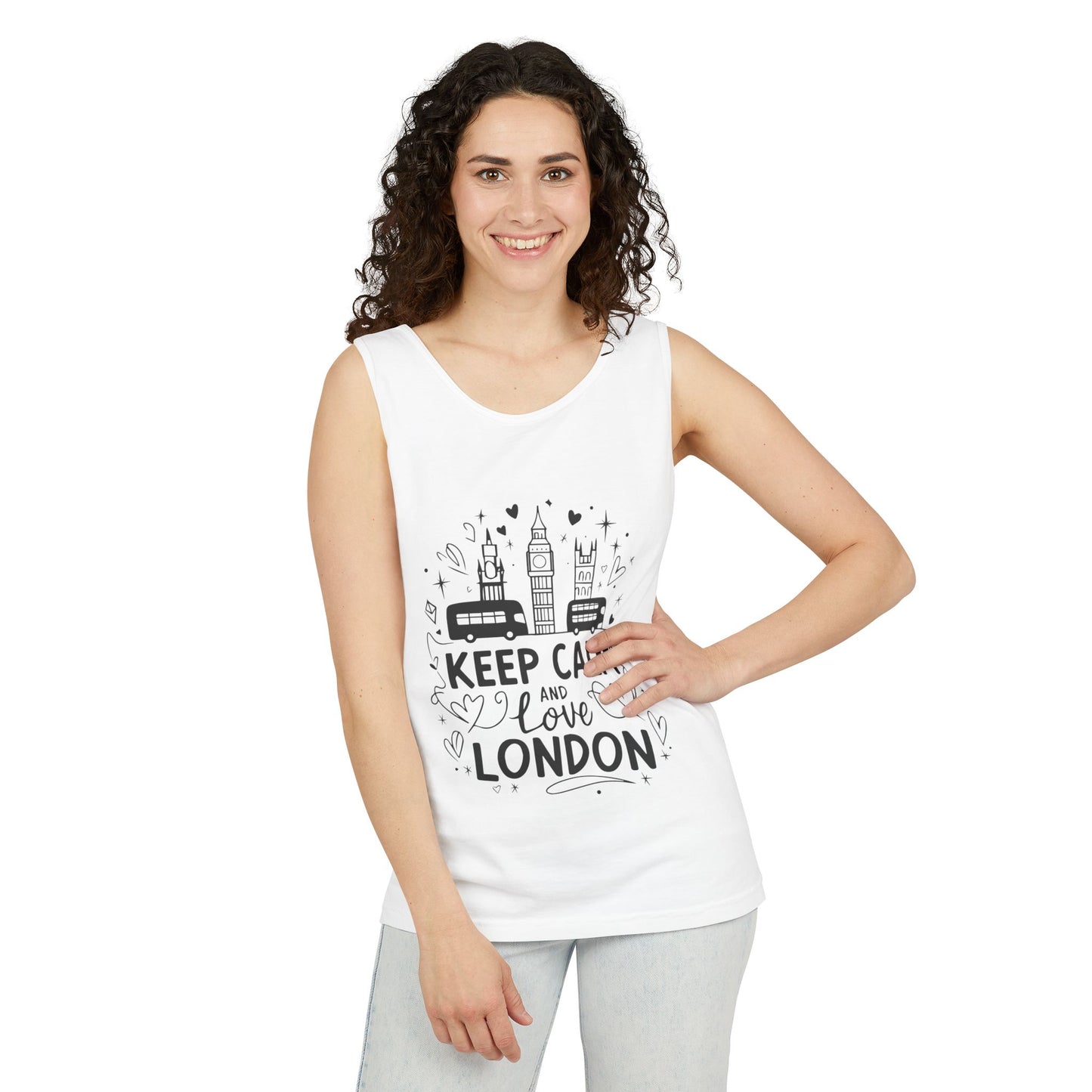 Unisex Garment-Dyed Tank Top - Keep Calm And Love London