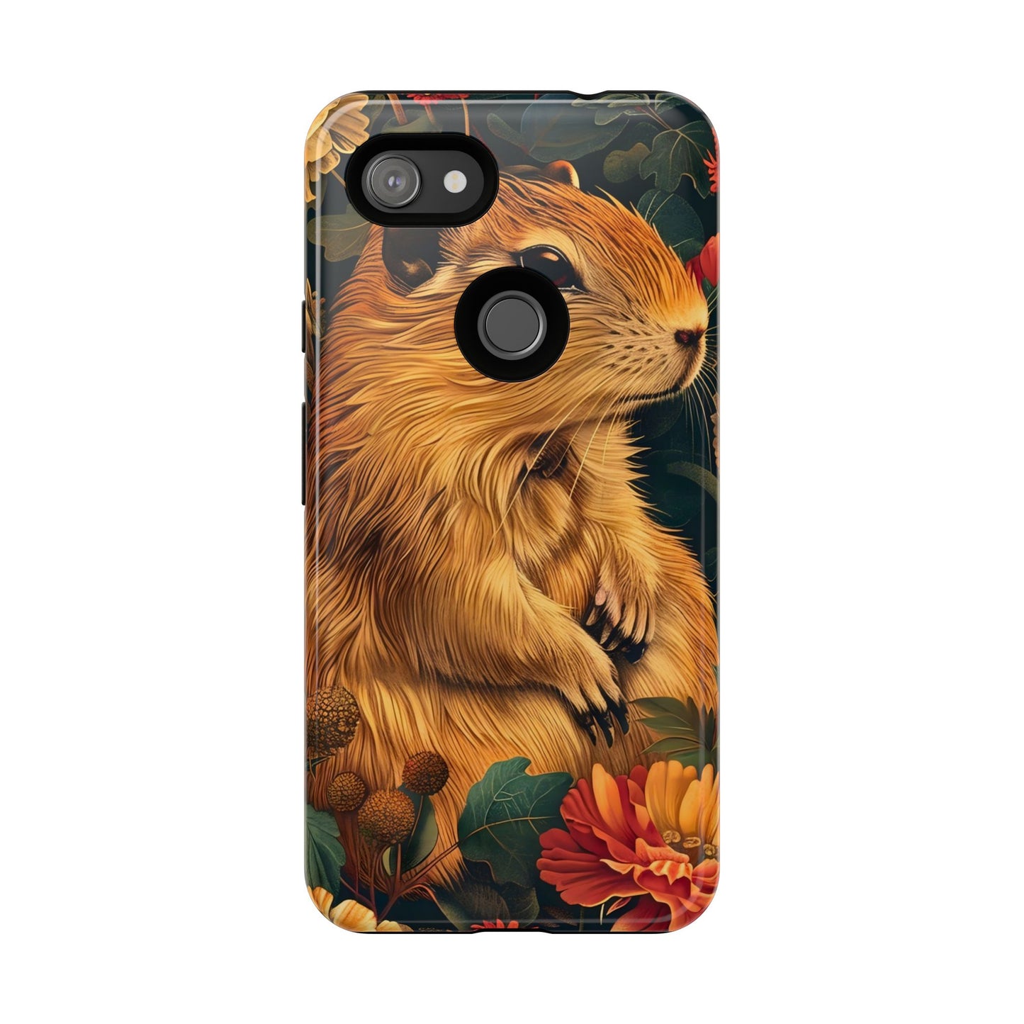 Cute Animal Phone Case, Floral Design Tough Cases for Nature Lovers, Gifts for Her, Customizable Mobile Accessory, Pet Lover Phone Cover