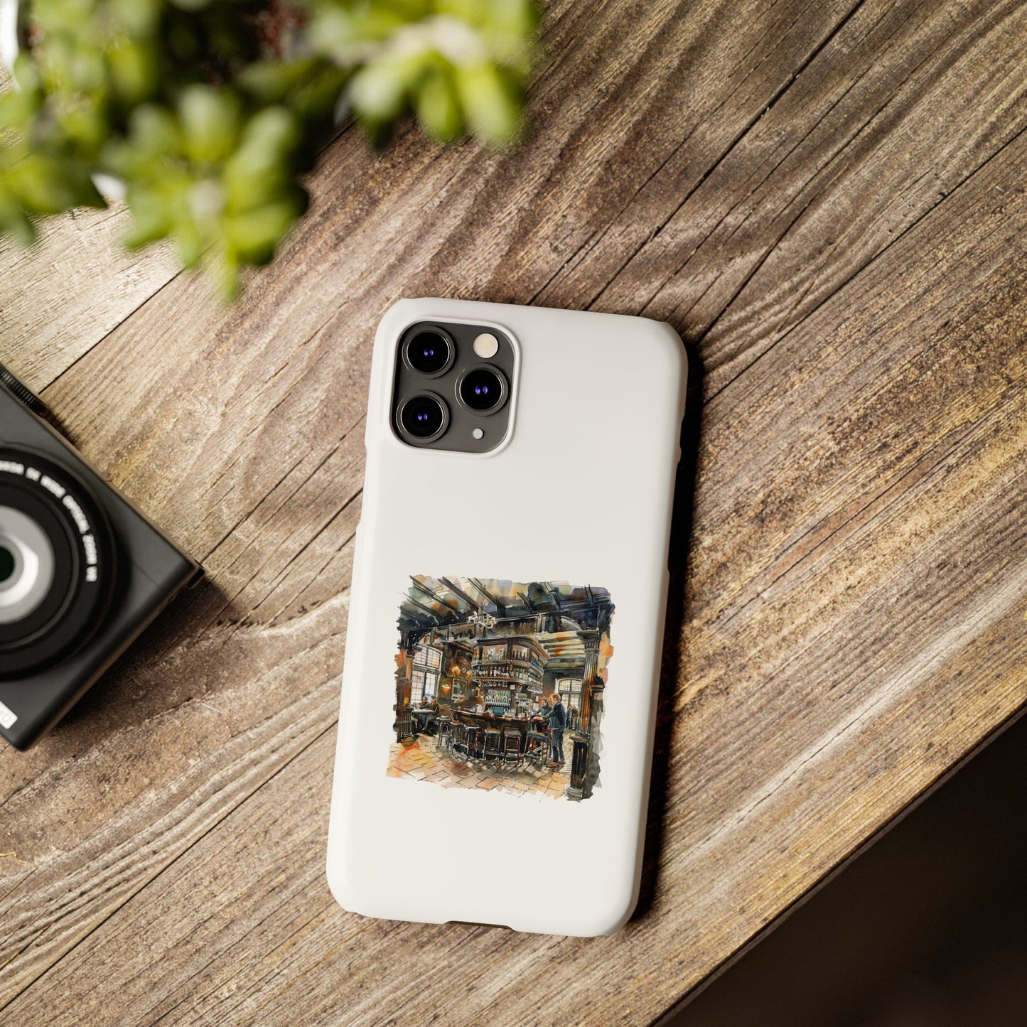 Artisan Bar Scene Phone Cases, Custom Slim Cases for Home Decor Lovers, Unique Gift for Bar Enthusiasts, Perfect for Birthdays and Holidays