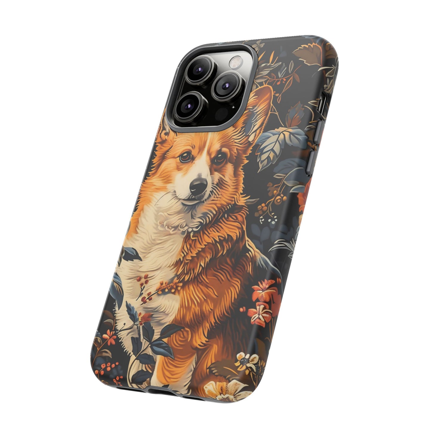 Corgi Floral Phone Case - Tough Cases for Dog Lovers, Cute Pet Accessories, Gift for Dog Owners, Floral Design, Personalized Tech Cover
