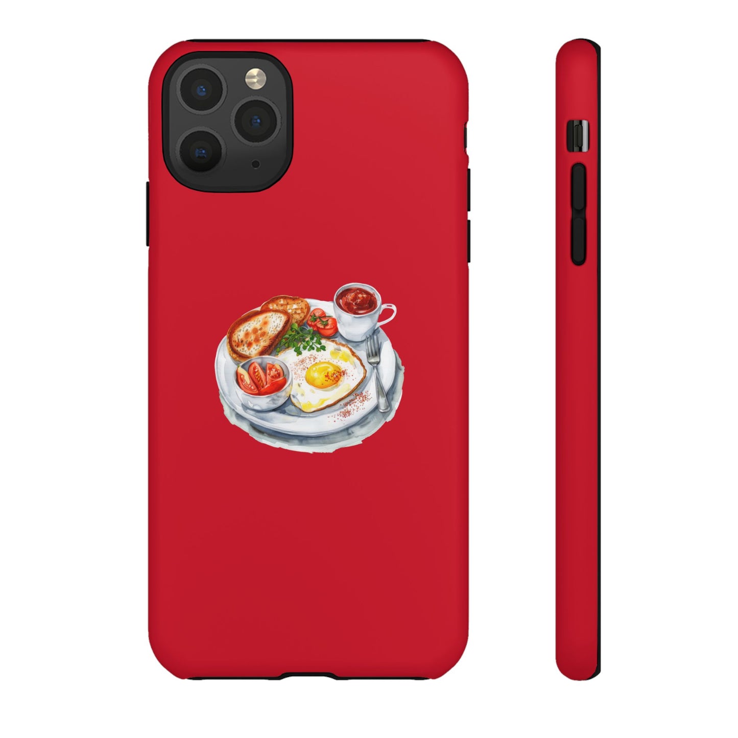 Breakfast-Inspired Phone Case, Tough Phone Covers, Foodie Gifts, Unique Accessories, Cute Kitchen Decor, Red Phone Case