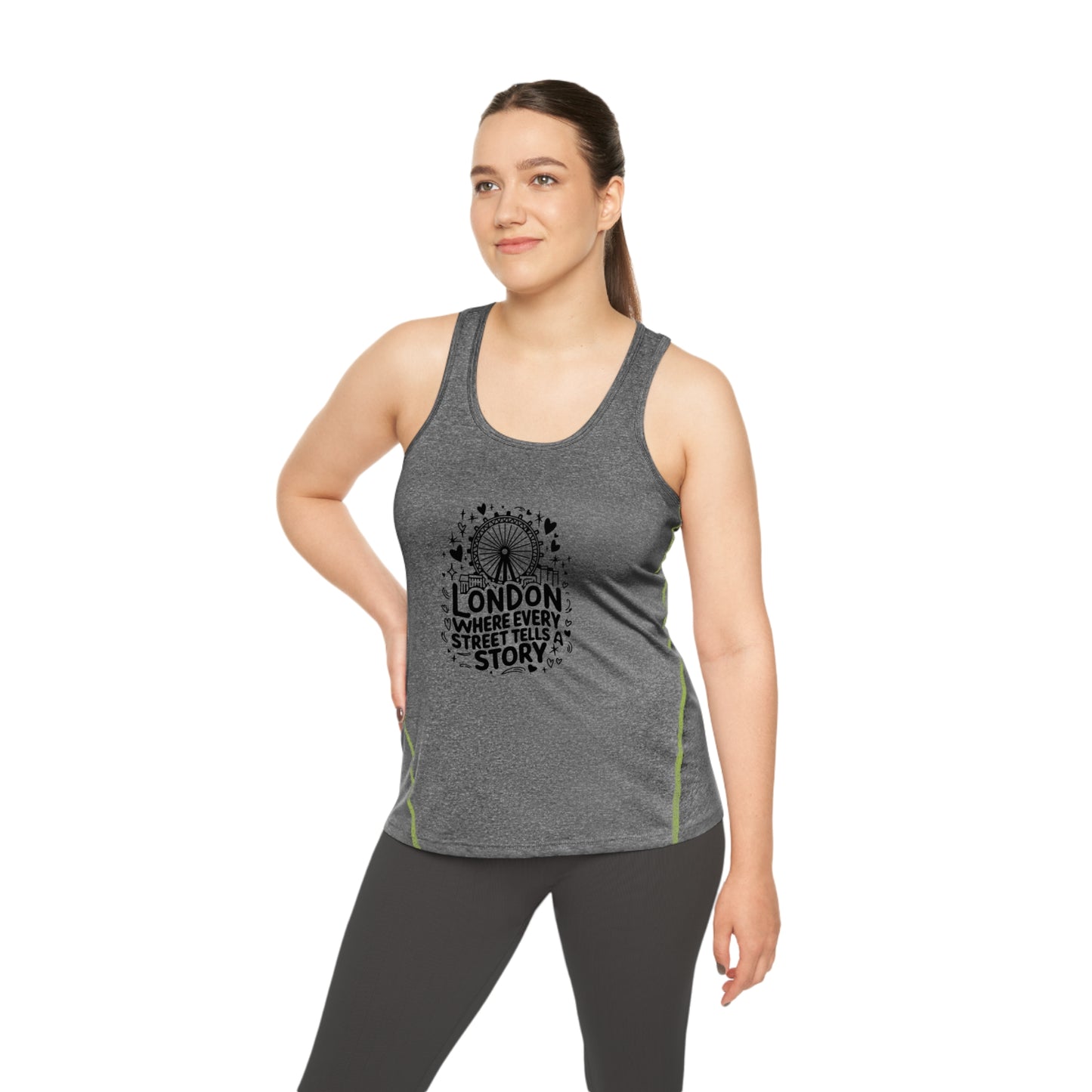 Women's Racerback Sports Top - London where every Street tells Story