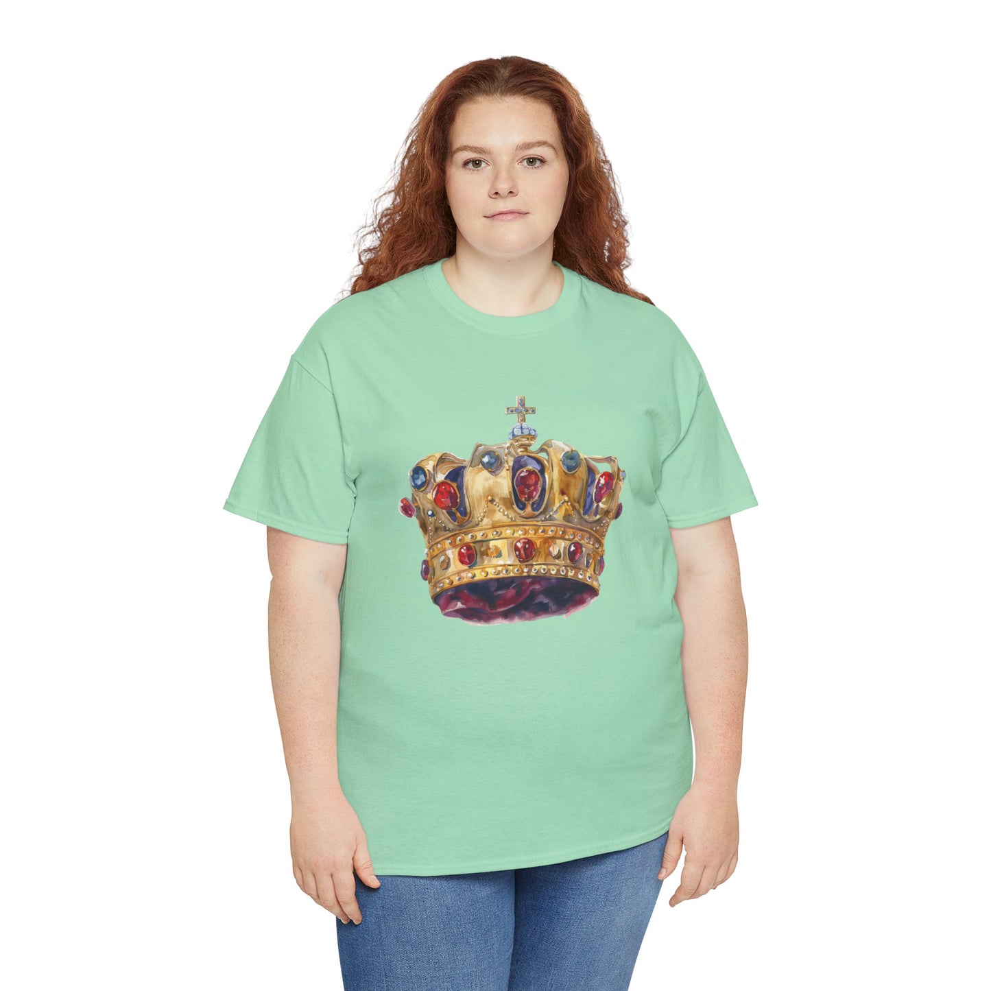 Unisex Heavy Cotton Tee - British Royal Crown Design - Iconic Symbol of Monarchy