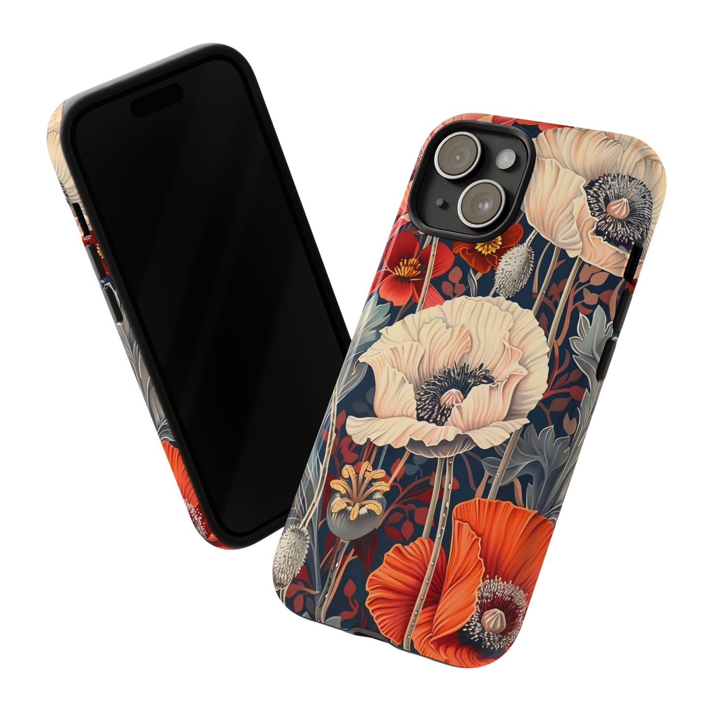 Floral iPhone Case, Tough Phone Cover, Artistic Protection, Flower Design, Unique Gift for Her, Phone Accessory, Trendy Tech