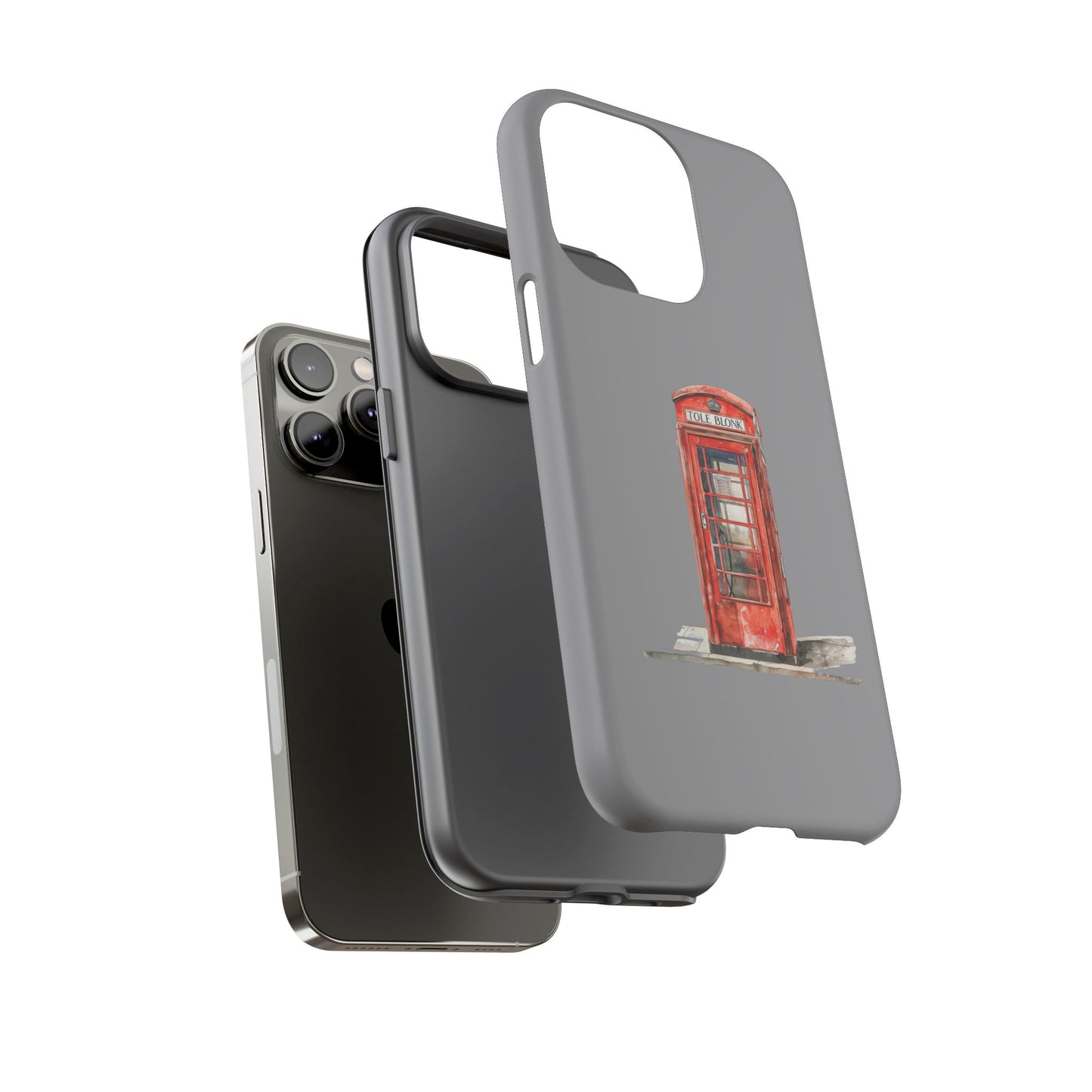 Red Phone Booth Phone Case, Vintage Style Case, Tough Cases for Gifts, Quirky Phone Accessories, Travel Lover's Gift