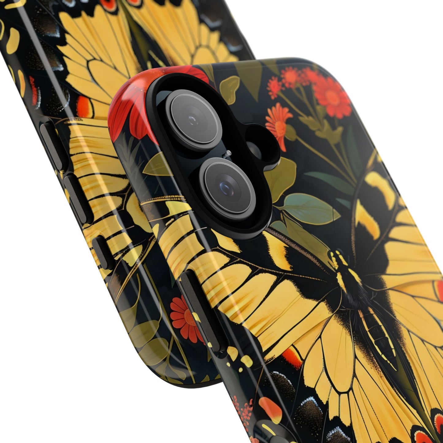 Butterfly Floral Phone Case, Tough Cases with Vibrant Design, Protective Cover for Nature Lovers, Gift for Her
