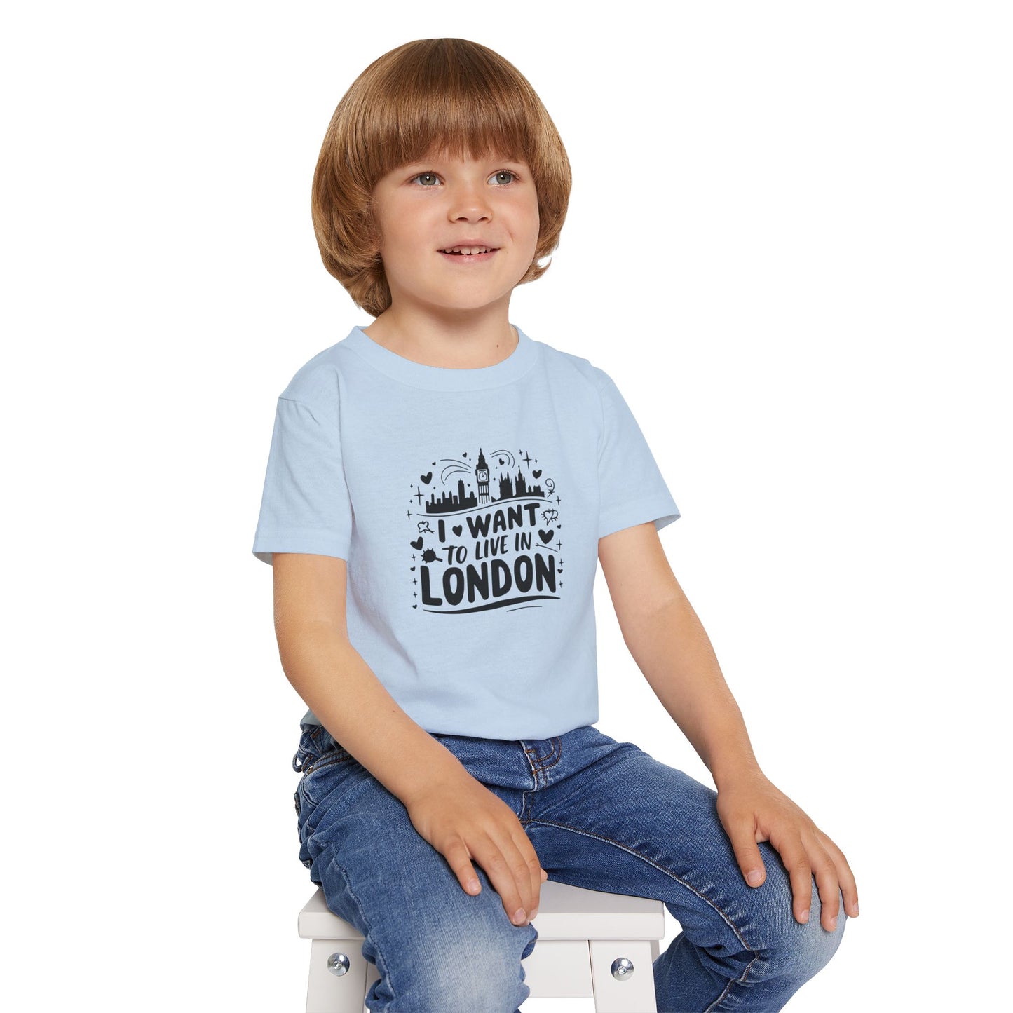Toddler T-Shirt - I want to live in London - Cute Cotton Tee for Kids