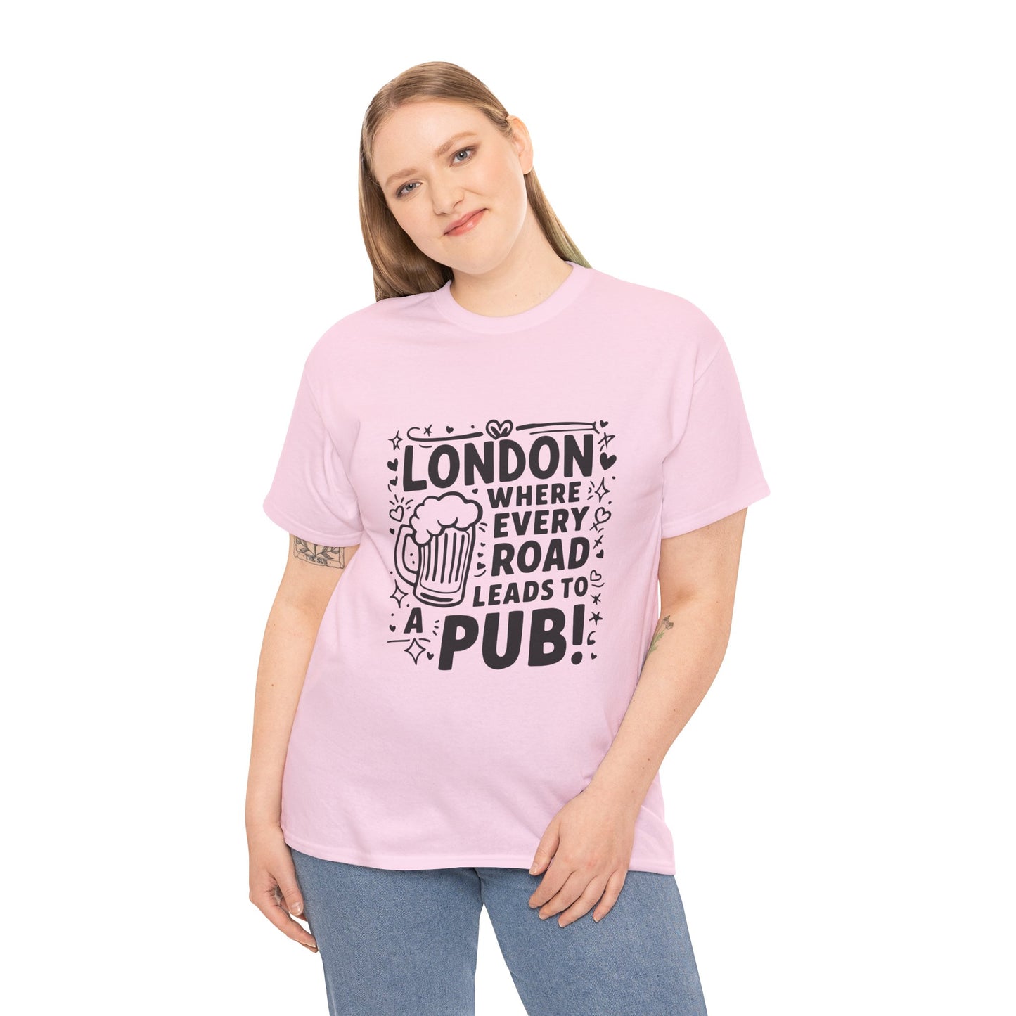 Unisex Heavy Cotton Tee - London's Pub Leading Roads