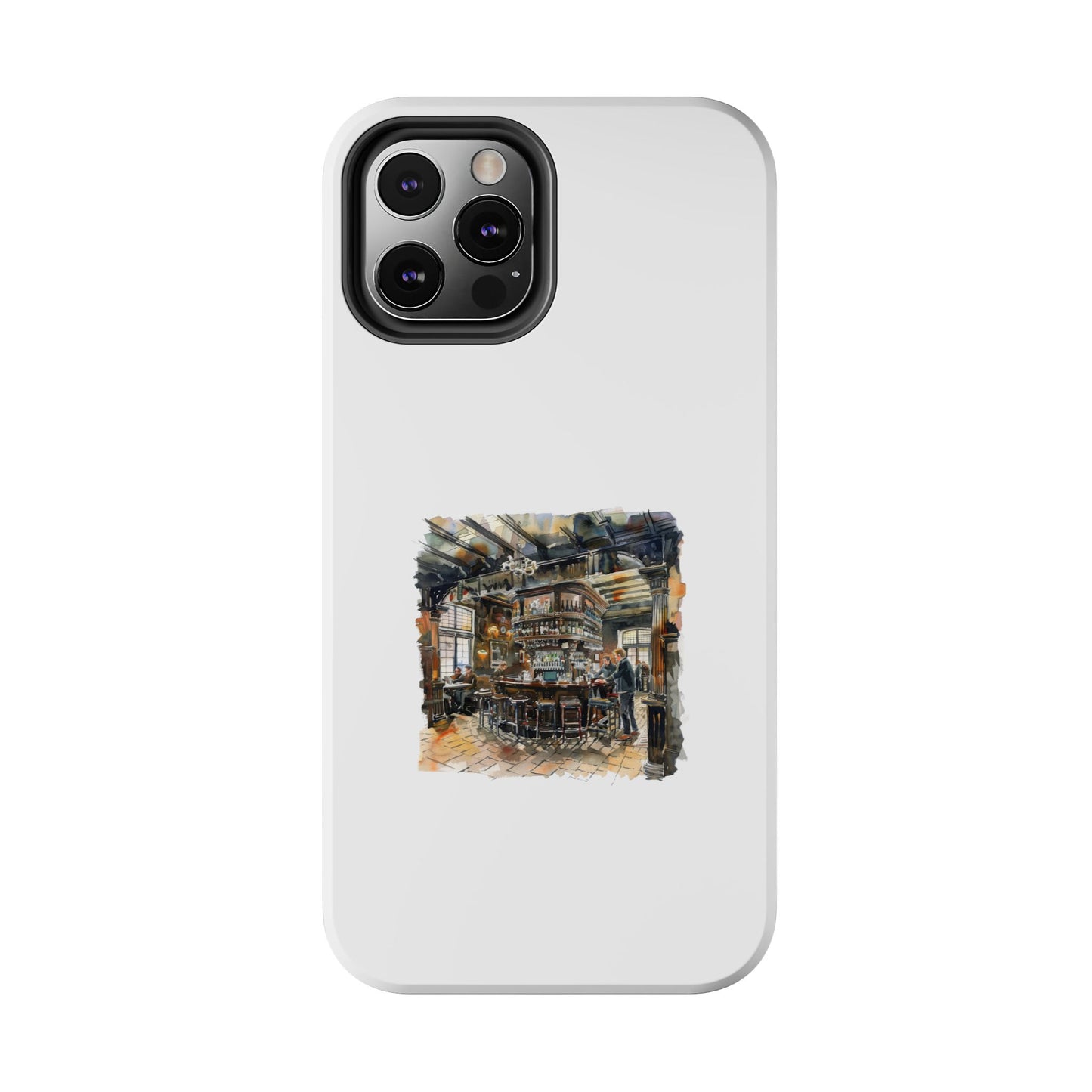 Artistic Tough Phone Cases with Cozy Pub Scene