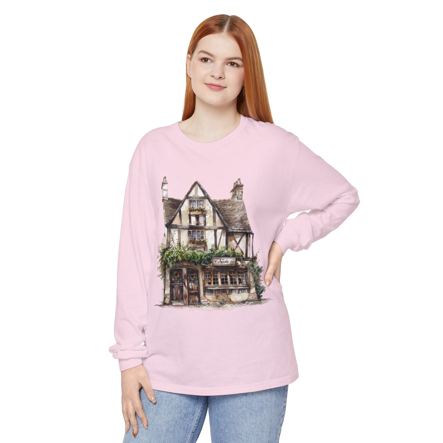 Unisex Garment-dyed Long Sleeve T-Shirt - British Historic House