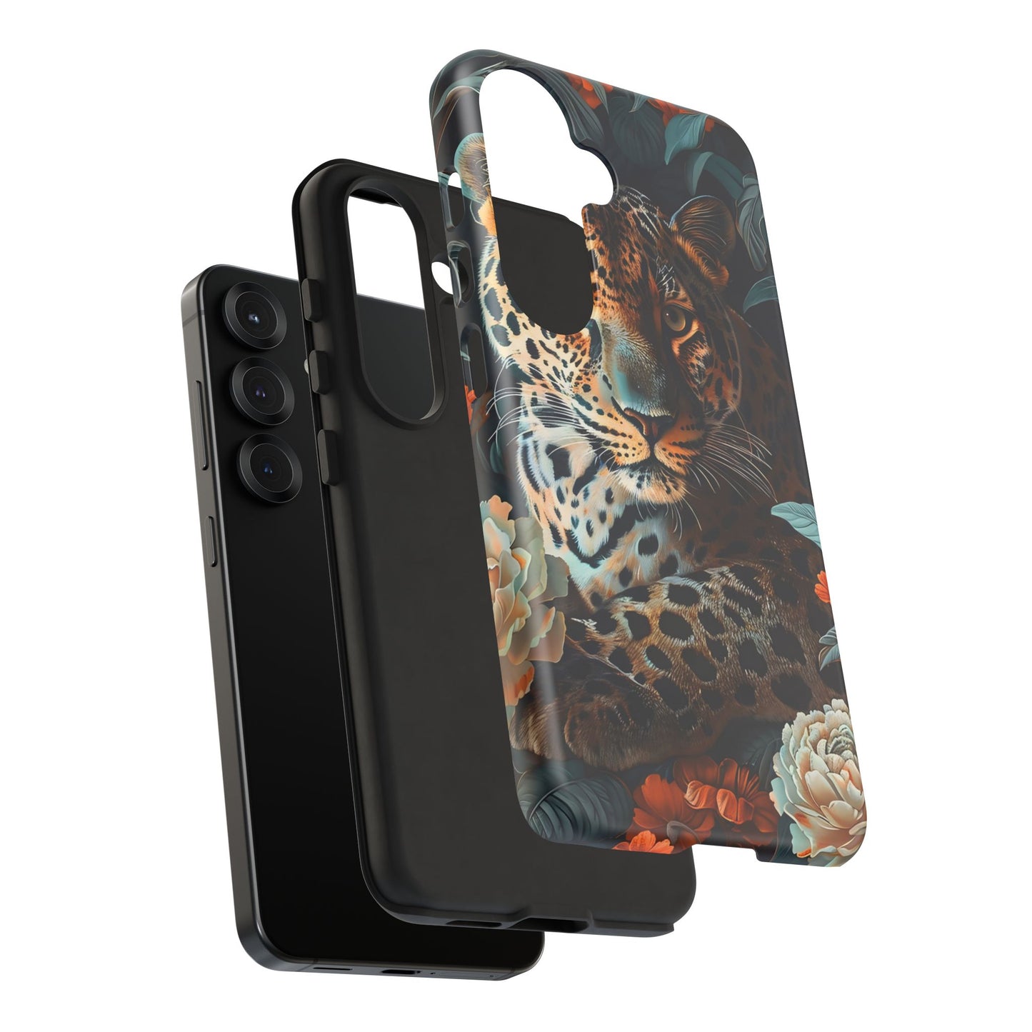 Wildlife Phone Case with Leopard Design | Tough Cases, Animal Prints, Floral Phone Cover, Gift for Nature Lovers, Unique Phone Accessories