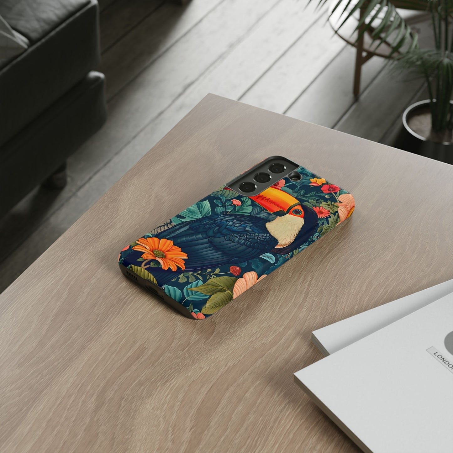 Tropical Toucan Phone Case - Cute Animal Design, Nature Lover Gift, Floral Pattern, Bird Lover Accessory, Summer Vibes