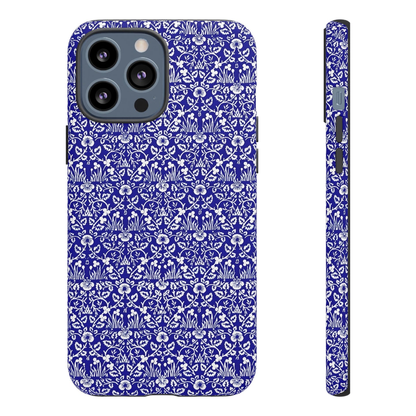 Elegant Floral Phone Case - Tough Cases, Blue Floral Design, Stylish Phone Accessory, Unique Gift, Modern Tech Protection