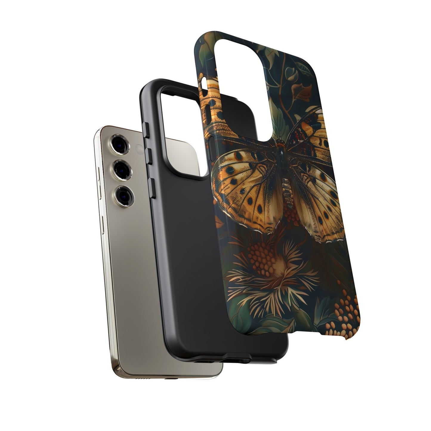 Butterfly Floral Phone Case, Tough Cases, Protective Cover, Unique Gift, Nature Lover, Art Print, Spring Decor