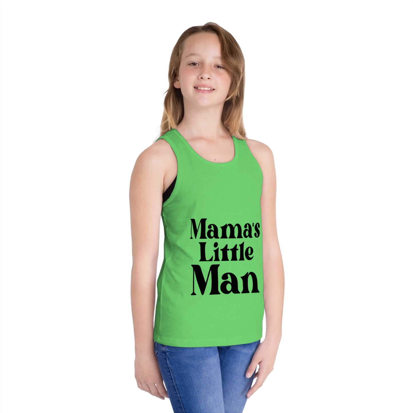 Mama's Little Man Kid's Jersey Tank Top - Cute & Comfy Summer Wear