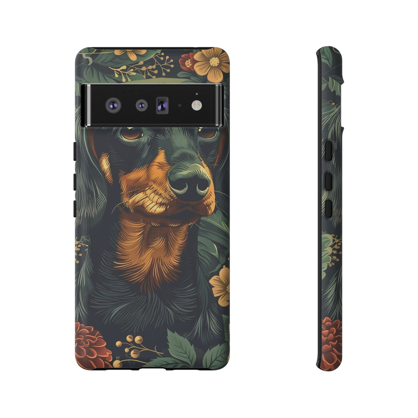 Dachshund Phone Case, Floral Pet Phone Cover, Dog Lover Gift, Tough Phone Case, Custom Dachshund Design, Unique Dog Owner Accessory