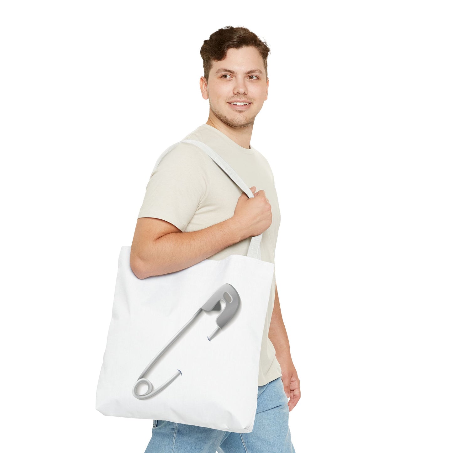Stylish Safety Pin Tote Bag | Eco-Friendly Fashion, Beach Bag, Shopping Tote, Gift for Her, Minimalist Design