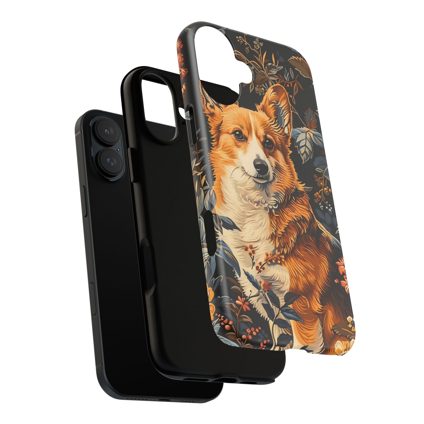 Corgi Floral Phone Case - Tough Cases for Dog Lovers, Cute Pet Accessories, Gift for Dog Owners, Floral Design, Personalized Tech Cover