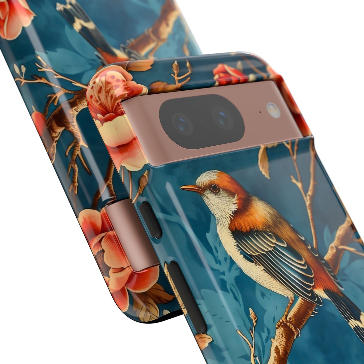 Bird & Floral Phone Case, Tough Cases for Nature Lovers, Gift for Her, Customizable Design, Vibrant Tech Accessories