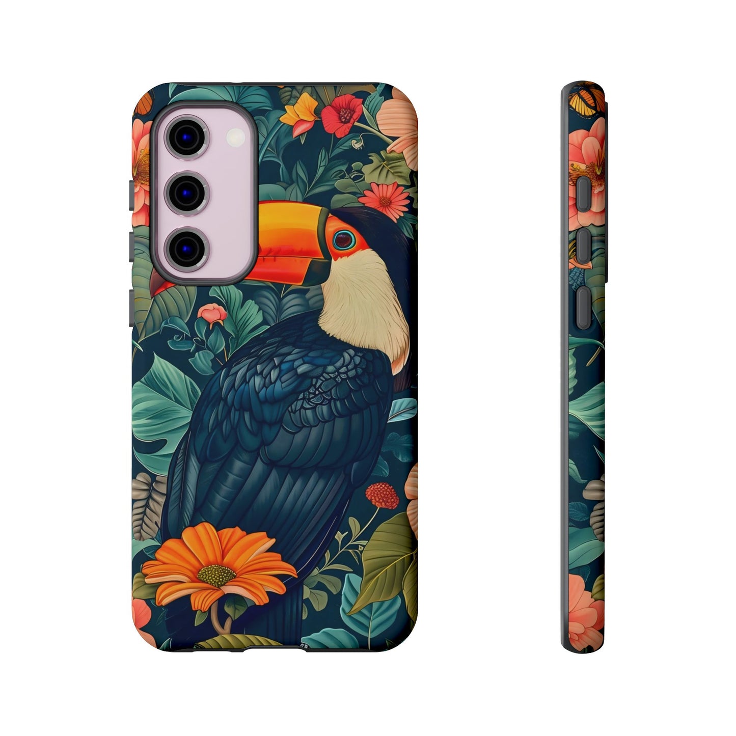 Tropical Toucan Phone Case - Cute Animal Design, Nature Lover Gift, Floral Pattern, Bird Lover Accessory, Summer Vibes