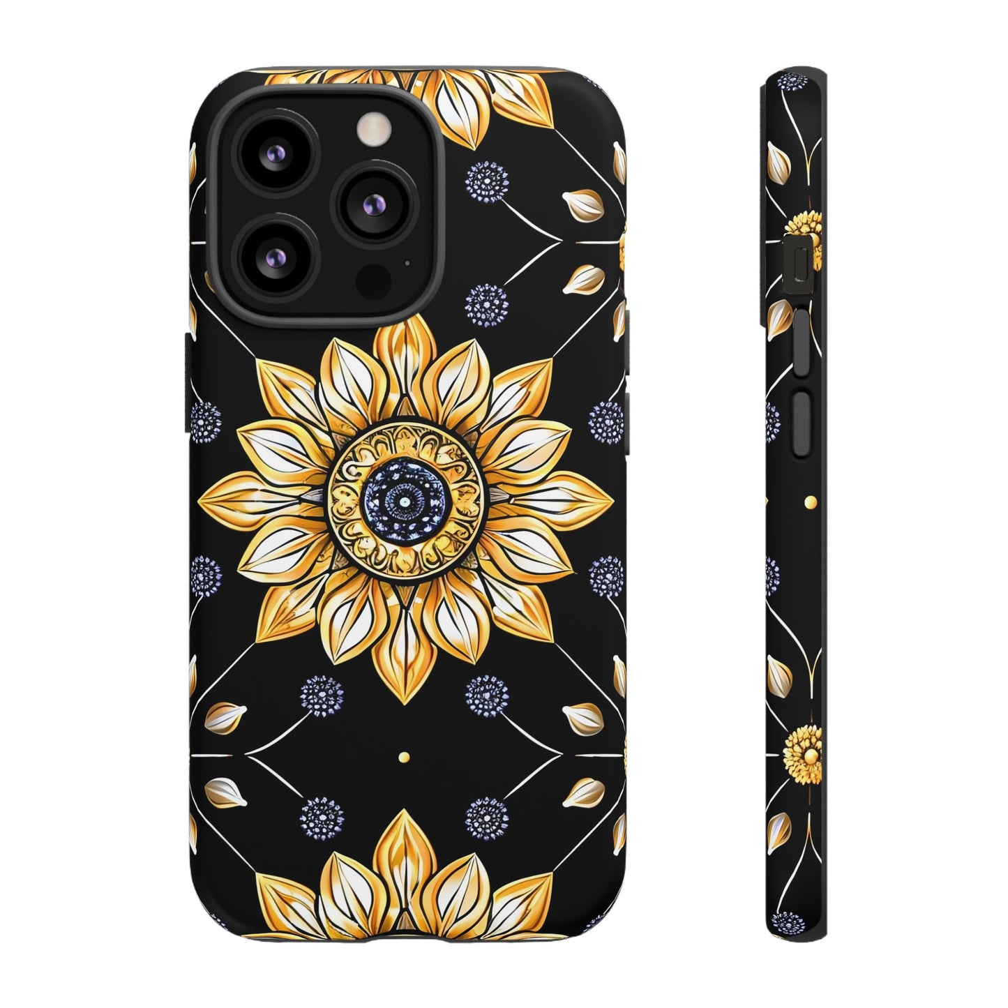 Floral Phone Case with Mandala Design, Tough Cases for iPhone & Samsung, Boho Style, Gift for Her, Unique Accessories