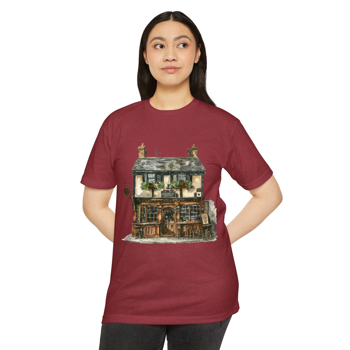 Unisex CVC Jersey T-shirt - Nestled in Nature - British Village House Elegance