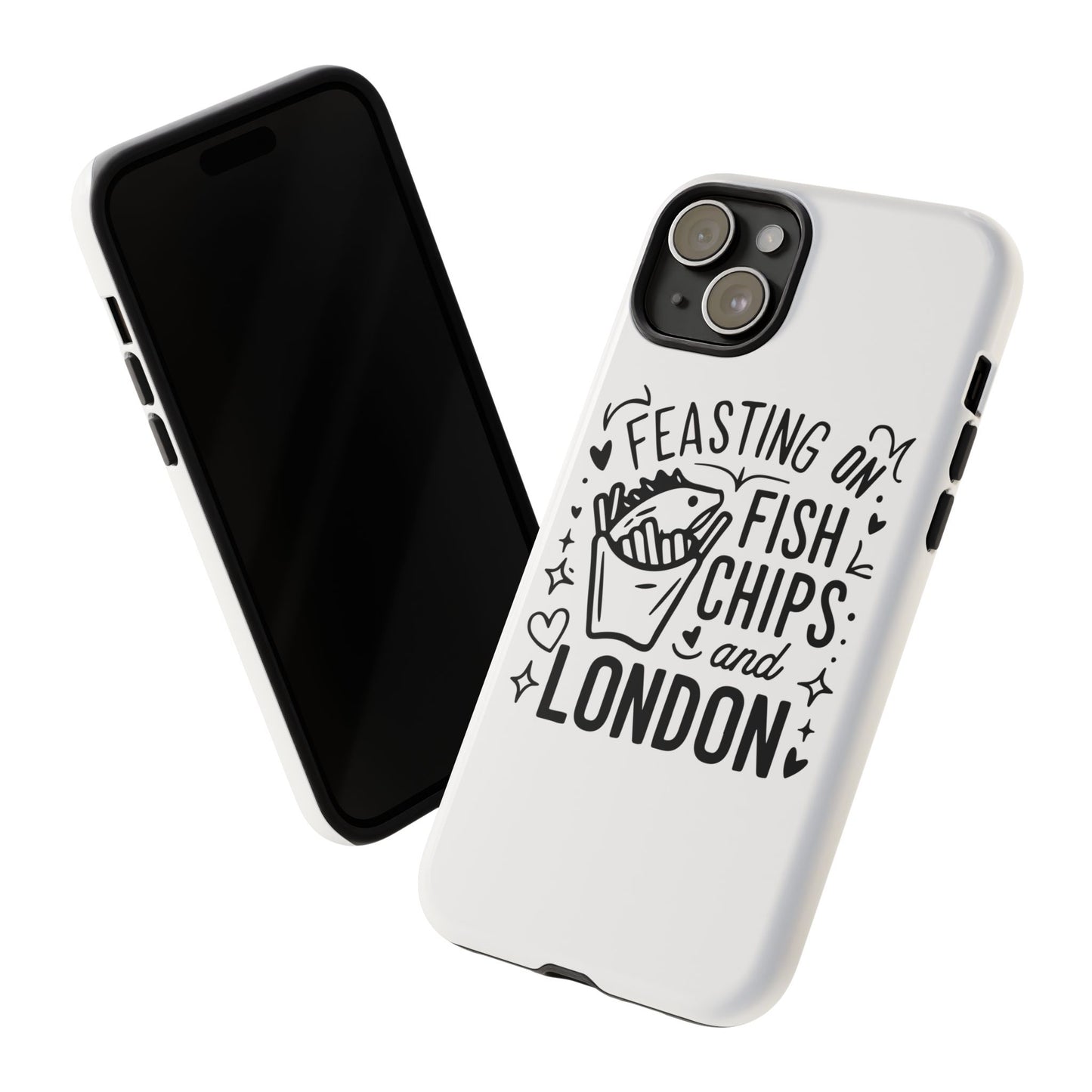 London Fish & Chips Phone Case | Fun Gift for Foodies, Travel Lovers, London Souvenir, Unique Accessories, Personalization Option