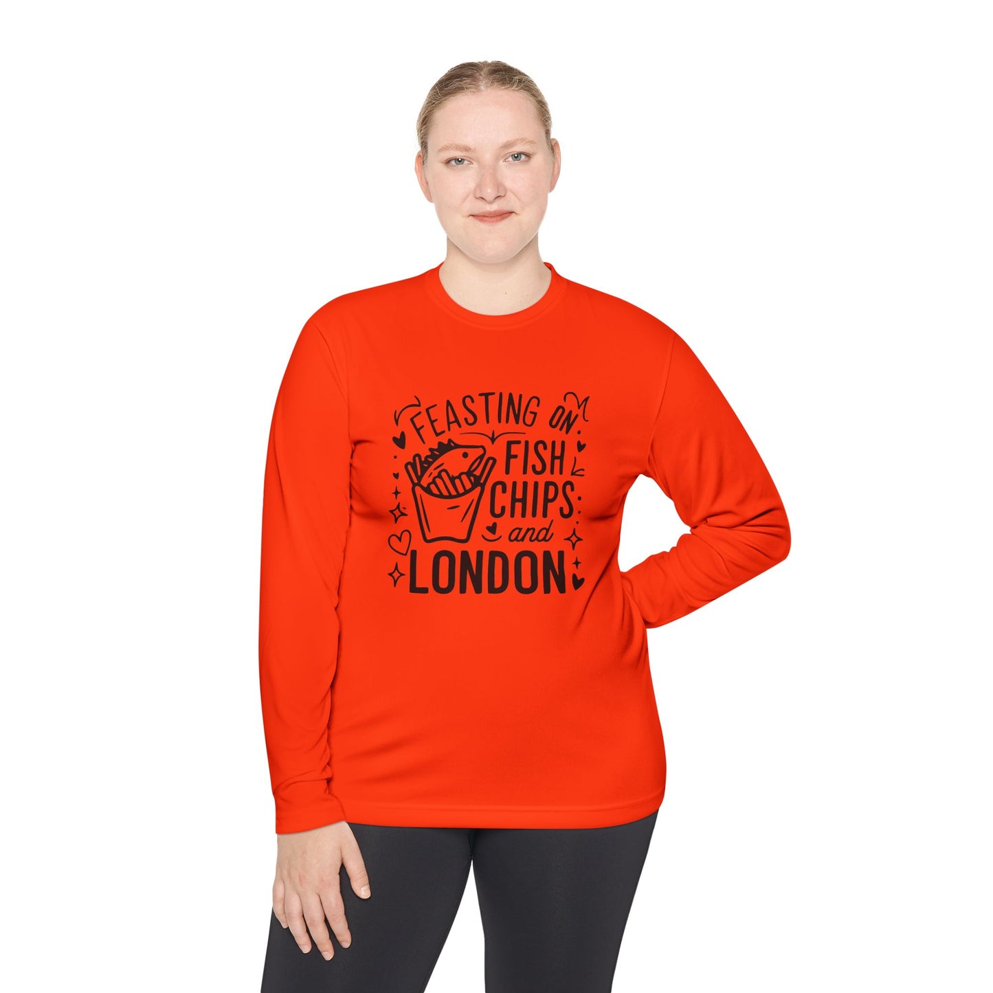 Unisex Lightweight Long Sleeve Tee - Fish Chips and London