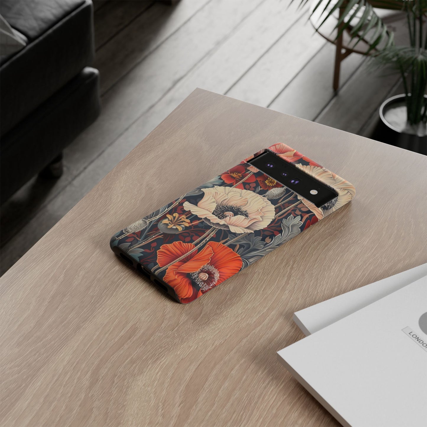 Floral iPhone Case, Tough Phone Cover, Artistic Protection, Flower Design, Unique Gift for Her, Phone Accessory, Trendy Tech