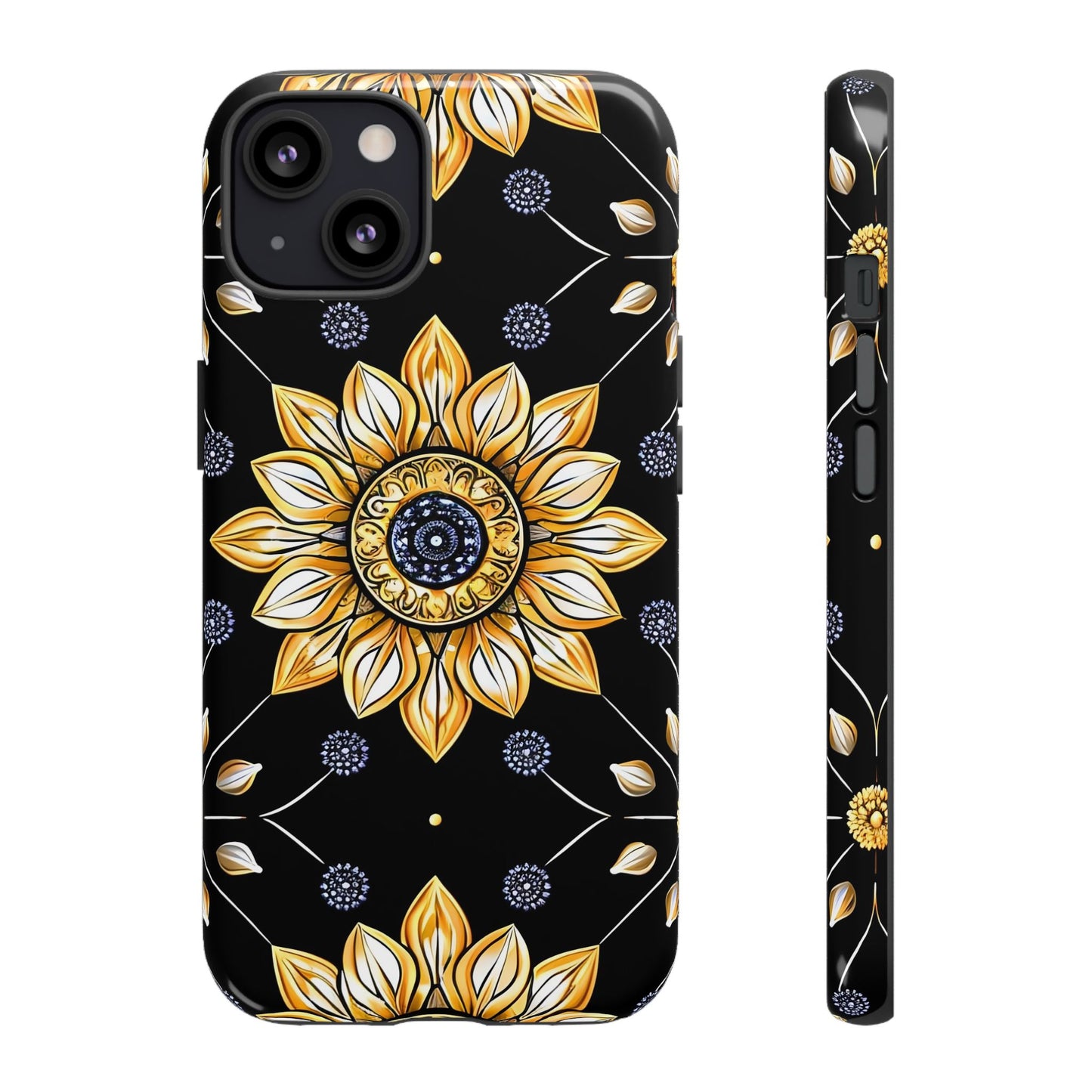 Floral Phone Case with Mandala Design, Tough Cases for iPhone & Samsung, Boho Style, Gift for Her, Unique Accessories