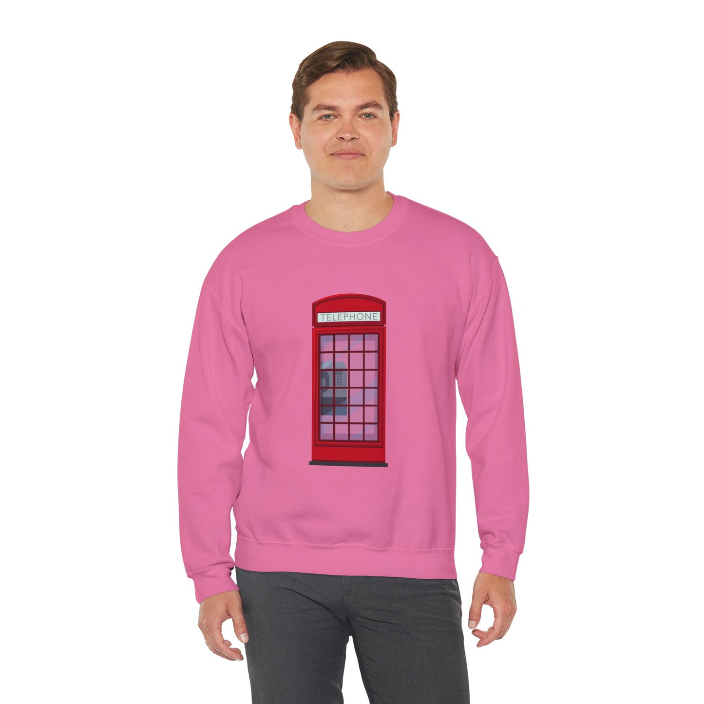 Unisex Heavy Blend™ Crewneck Sweatshirt Cozy - Iconic British Public Telephone