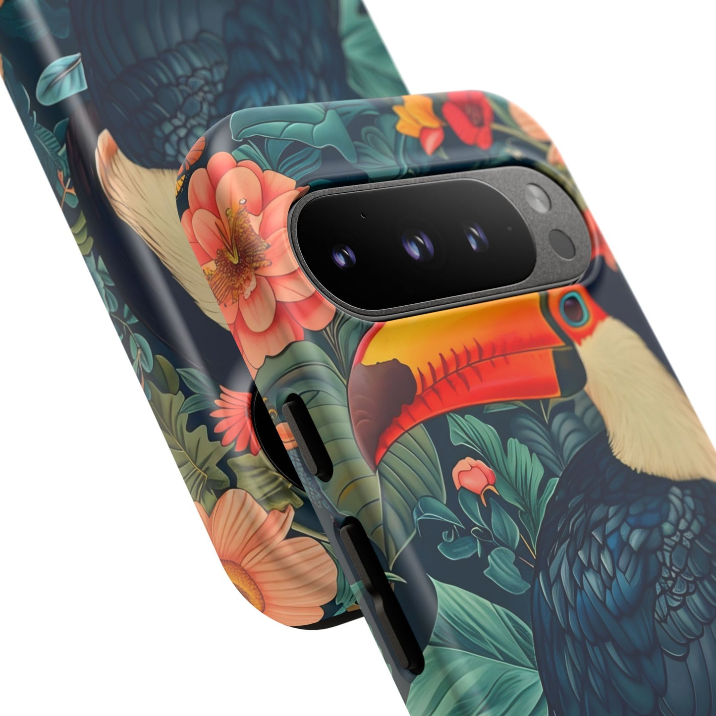 Tropical Toucan Phone Case - Cute Animal Design, Nature Lover Gift, Floral Pattern, Bird Lover Accessory, Summer Vibes