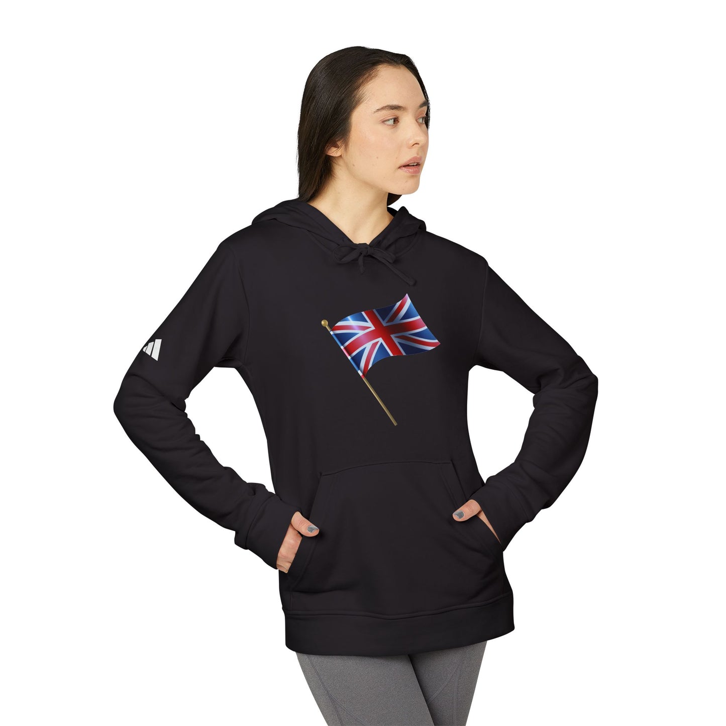 Adidas Unisex British Flag Fleece Hoodie - Cozy Style for Everyday Adventures - Classic UK Flag Design - Union Jack Symbol