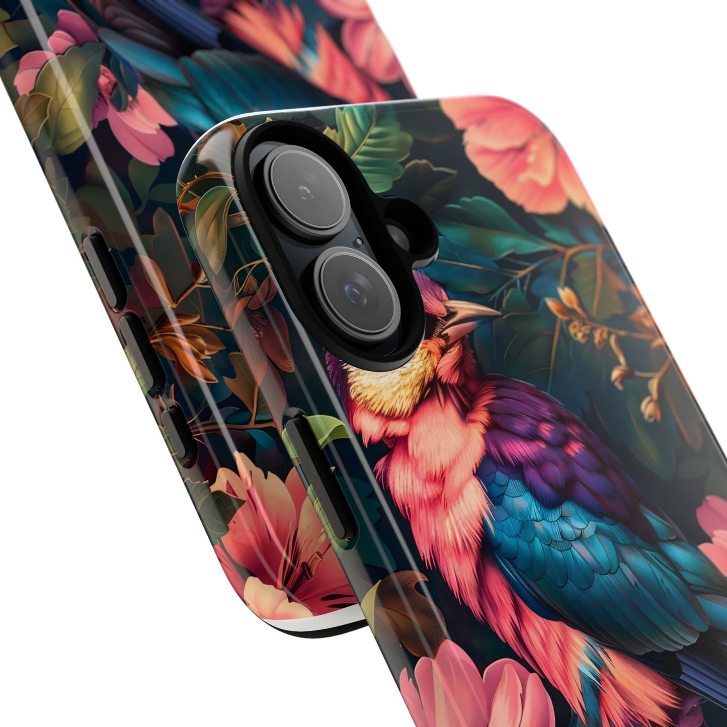 Tough Cases: Vibrant Tropical Bird Phone Case, Floral Smartphone Cover, Nature Lover Gift, Boho Phone Accessory, Cute Bird Case
