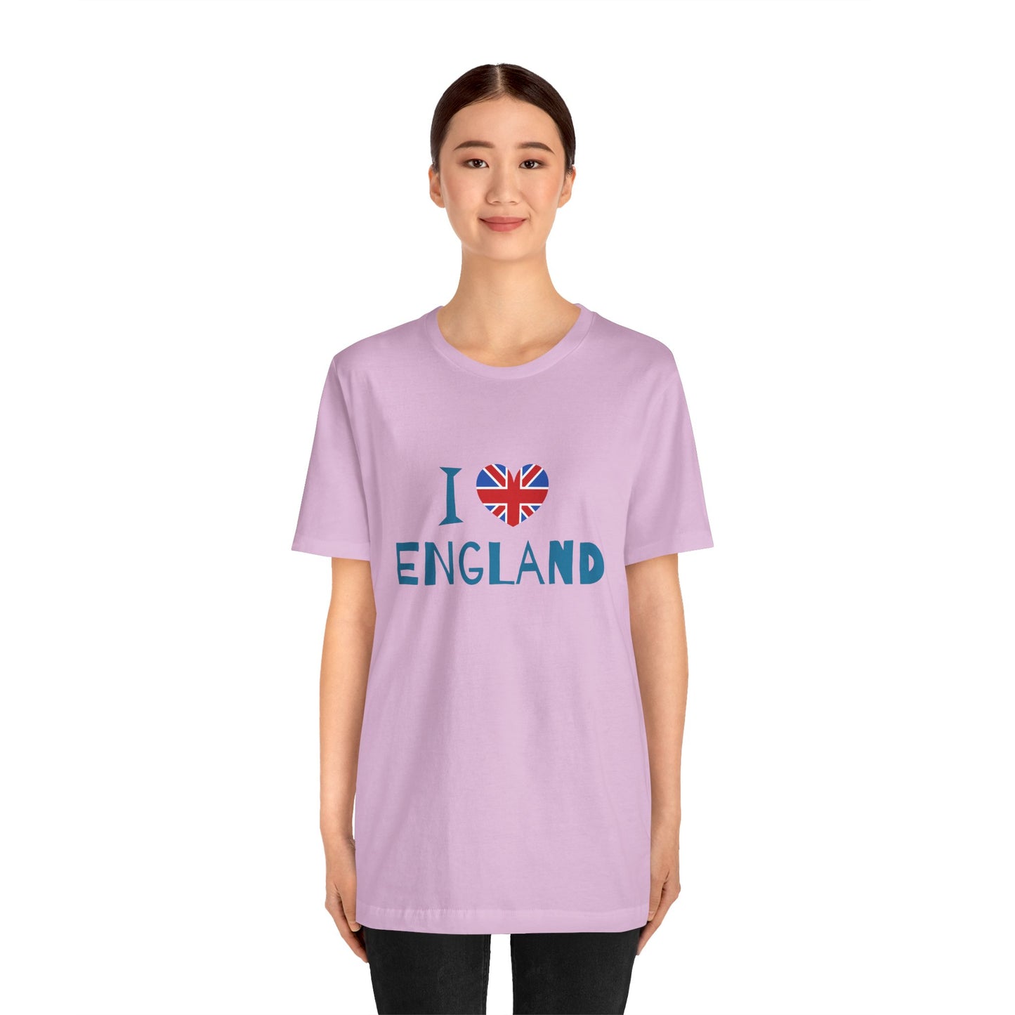 Unisex Jersey Short Sleeve Tee - I Love England - Union Jack Heart Design
