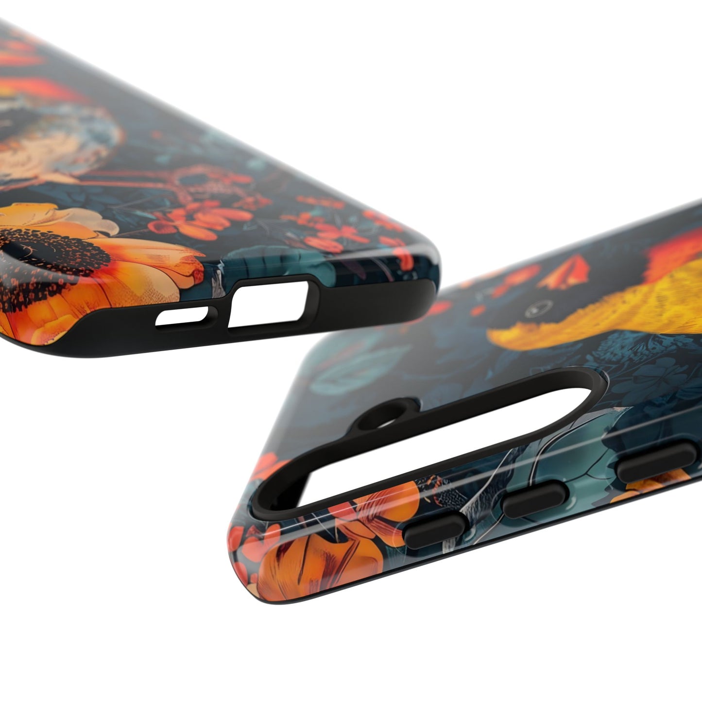 Colorful Bird Phone Case, Floral Phone Cover, Tough Phone Protector, Nature Lover Gift, Botanical Case, Unique Mobile Accessory