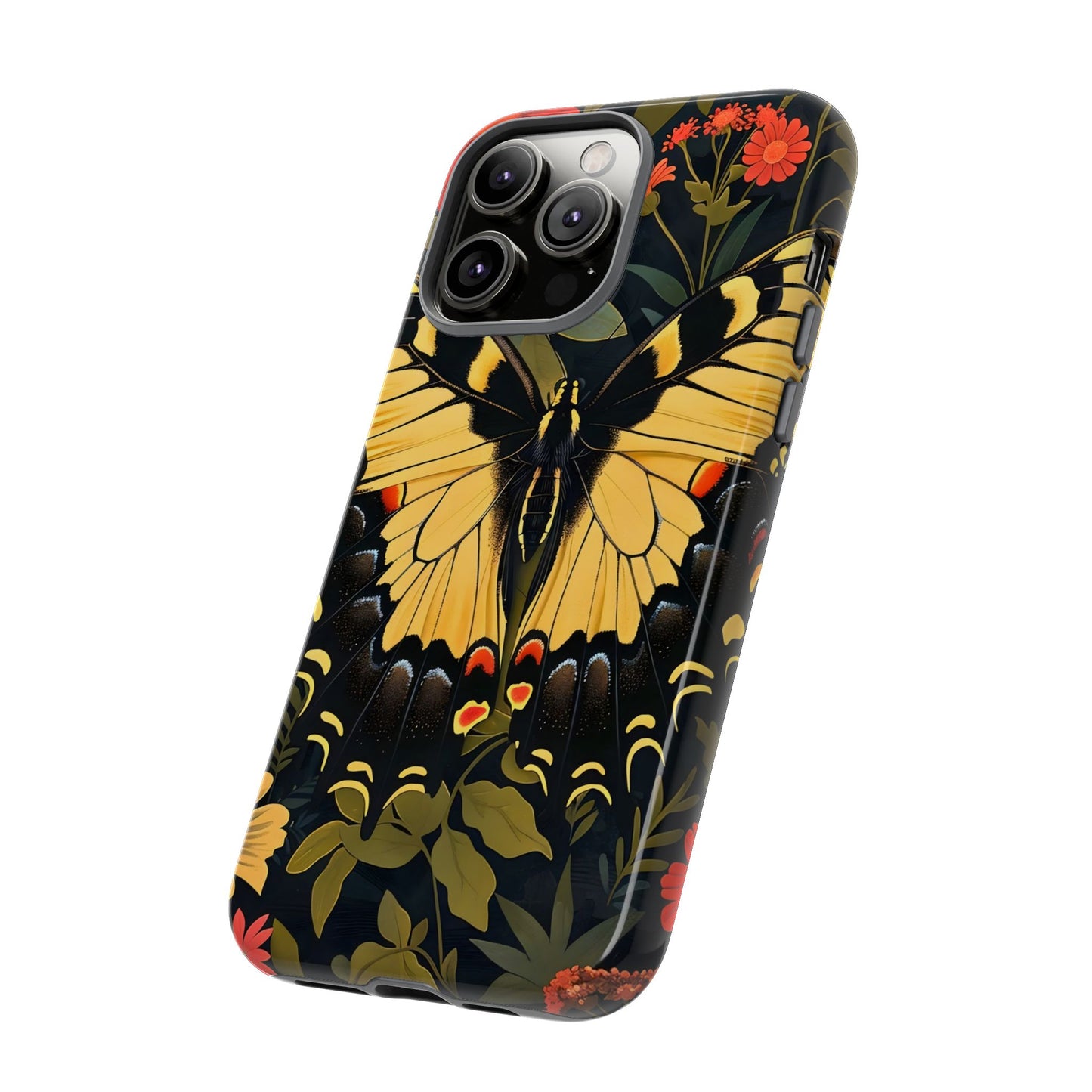Butterfly Floral Phone Case, Tough Cases with Vibrant Design, Protective Cover for Nature Lovers, Gift for Her