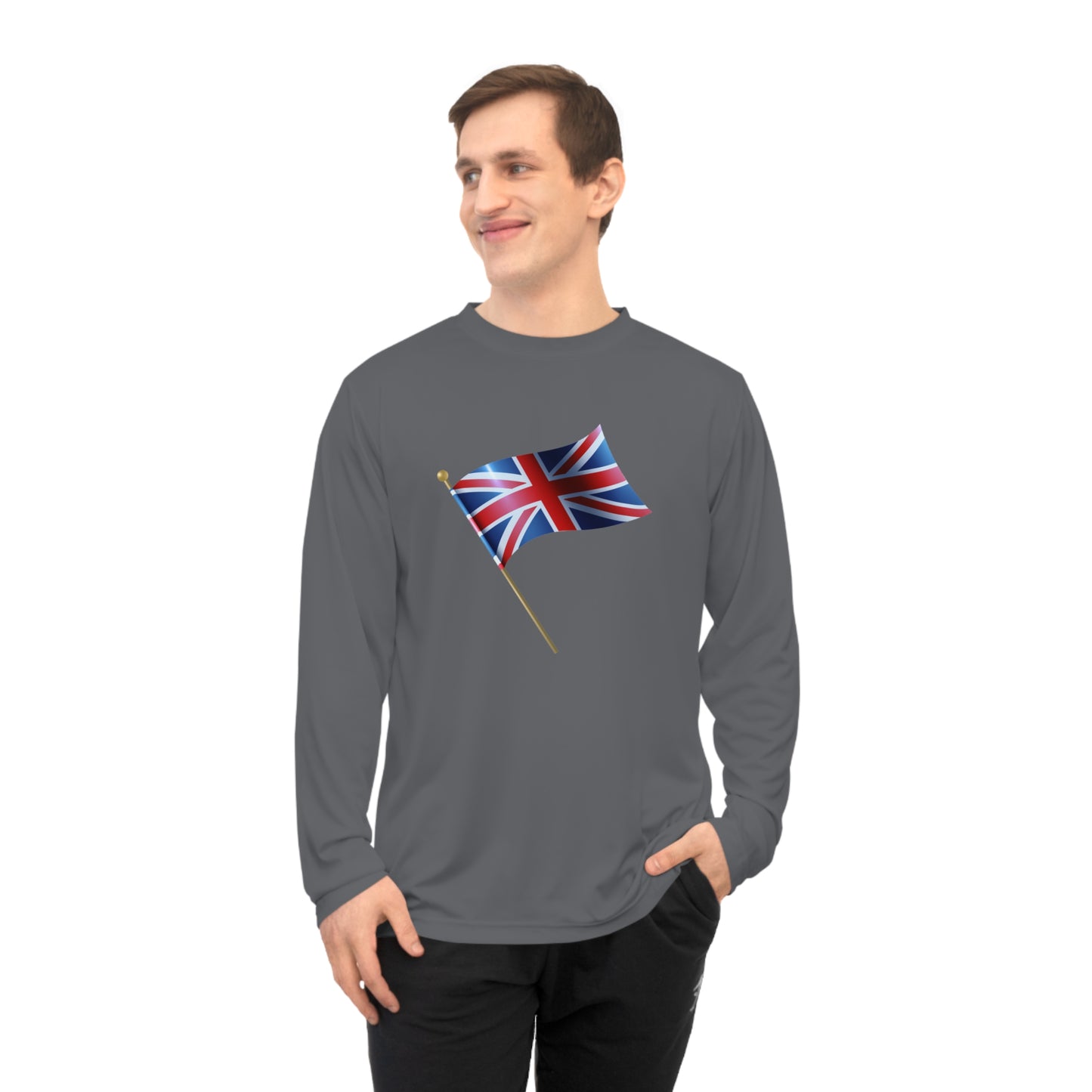 Unisex Performance Long Sleeve Shirt - Beautiful UK Flag - Timeless Pride