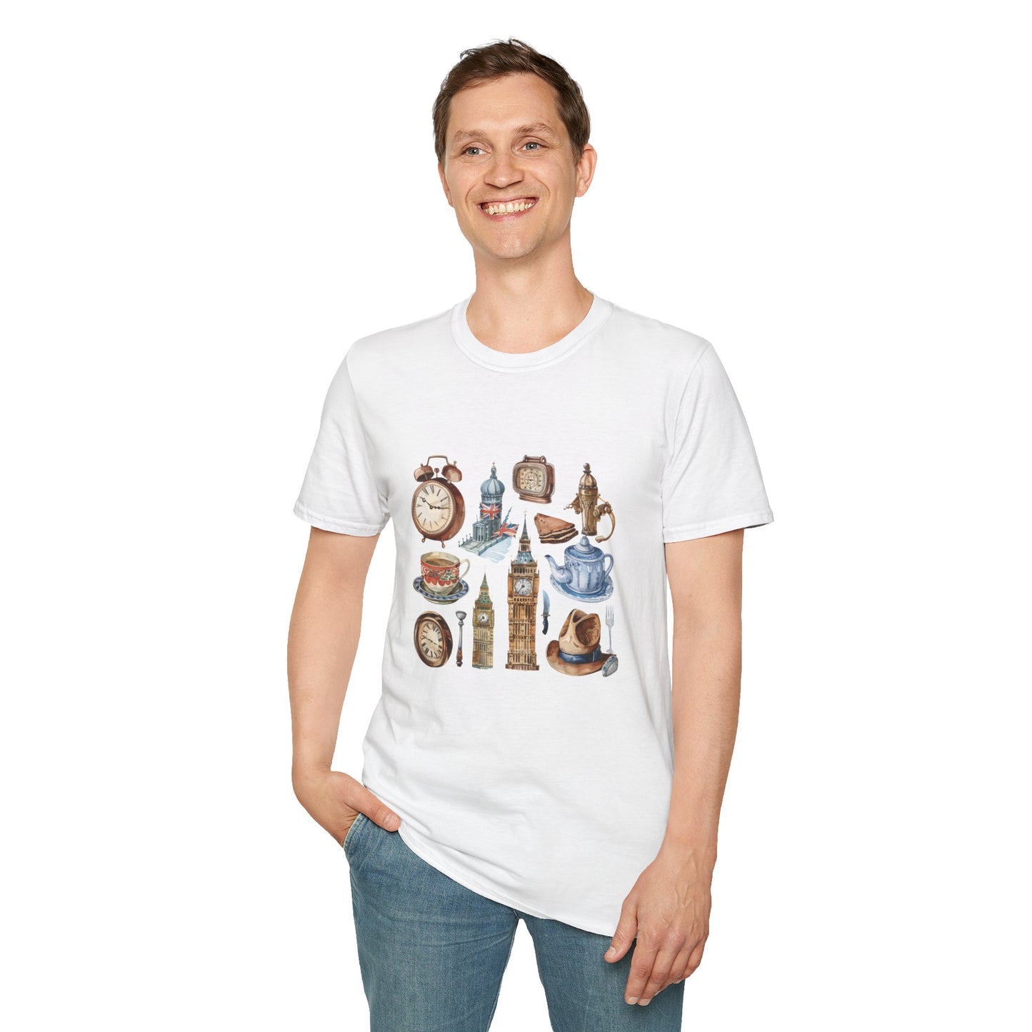 Unisex Softstyle T-Shirt - Vintage England Iconic Retro