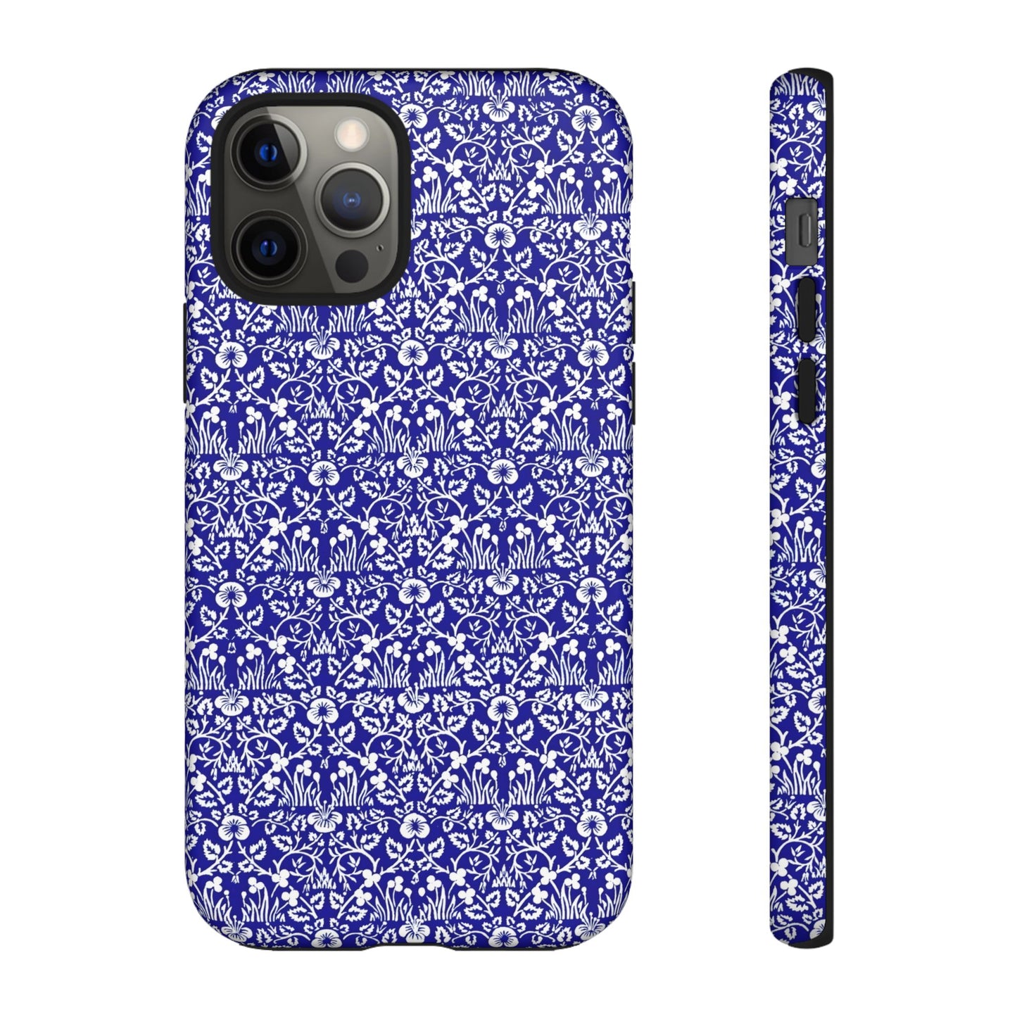 Elegant Floral Phone Case - Tough Cases, Blue Floral Design, Stylish Phone Accessory, Unique Gift, Modern Tech Protection